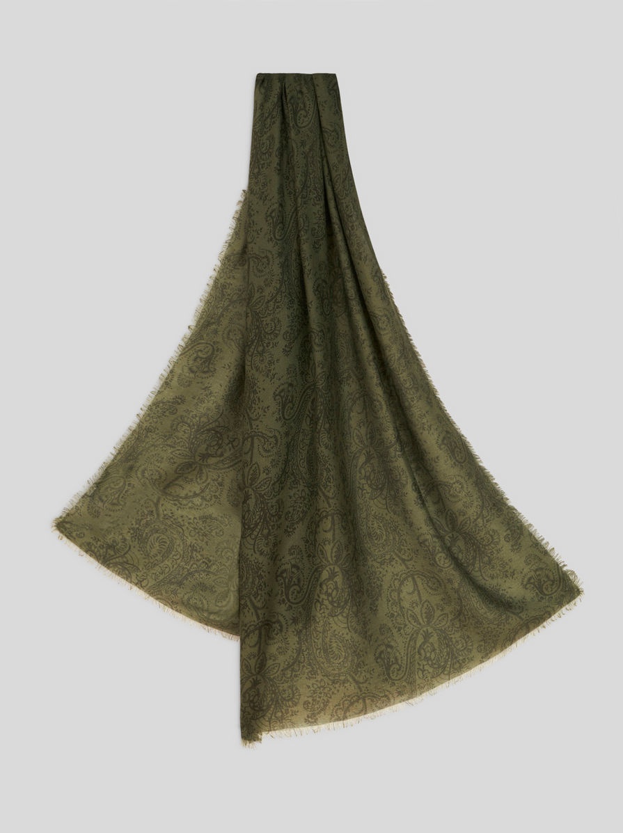 WOOL, CASHMERE AND SILK SCARF - 1