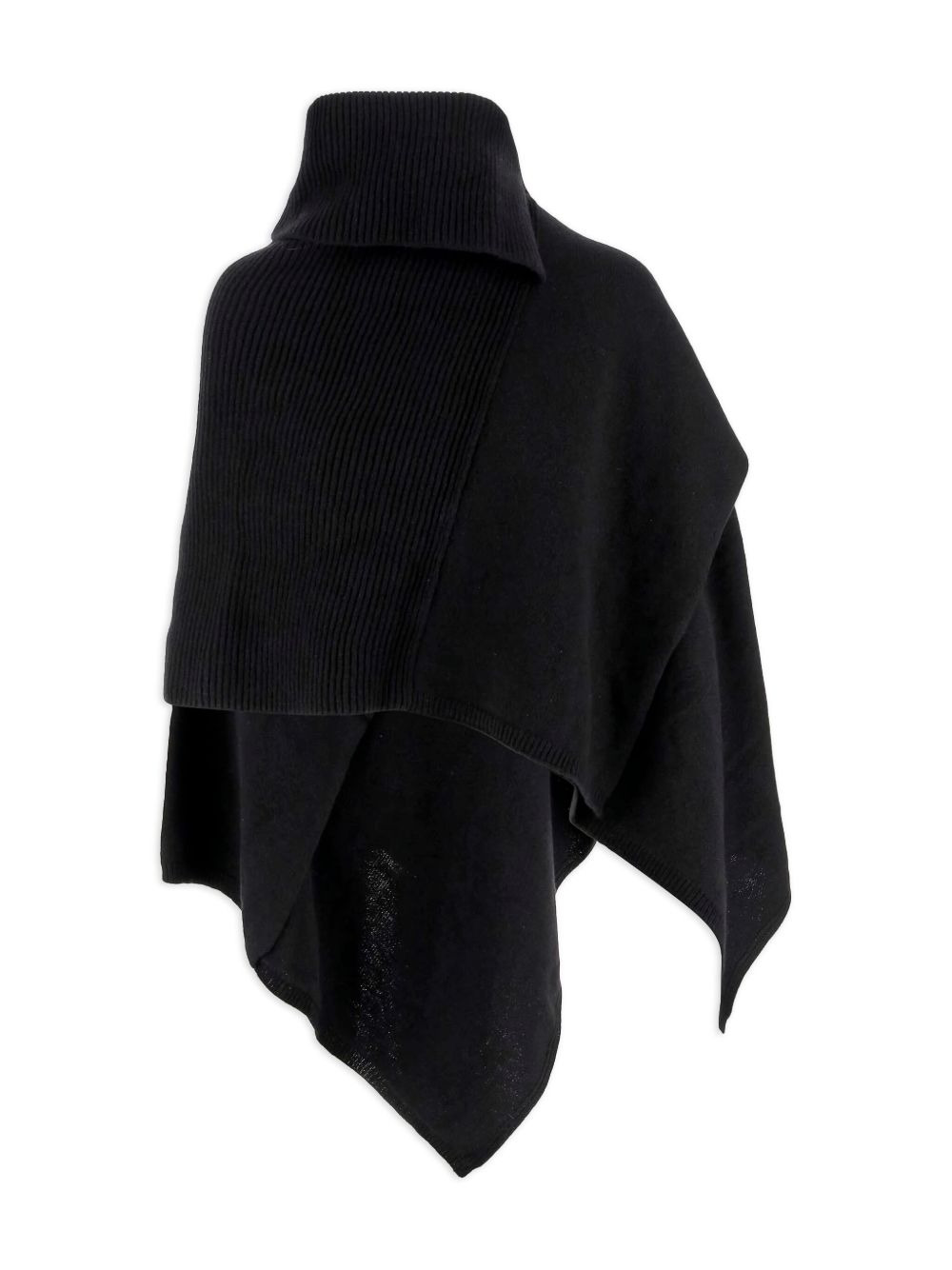 turtleneck ribbed-knit poncho - 2