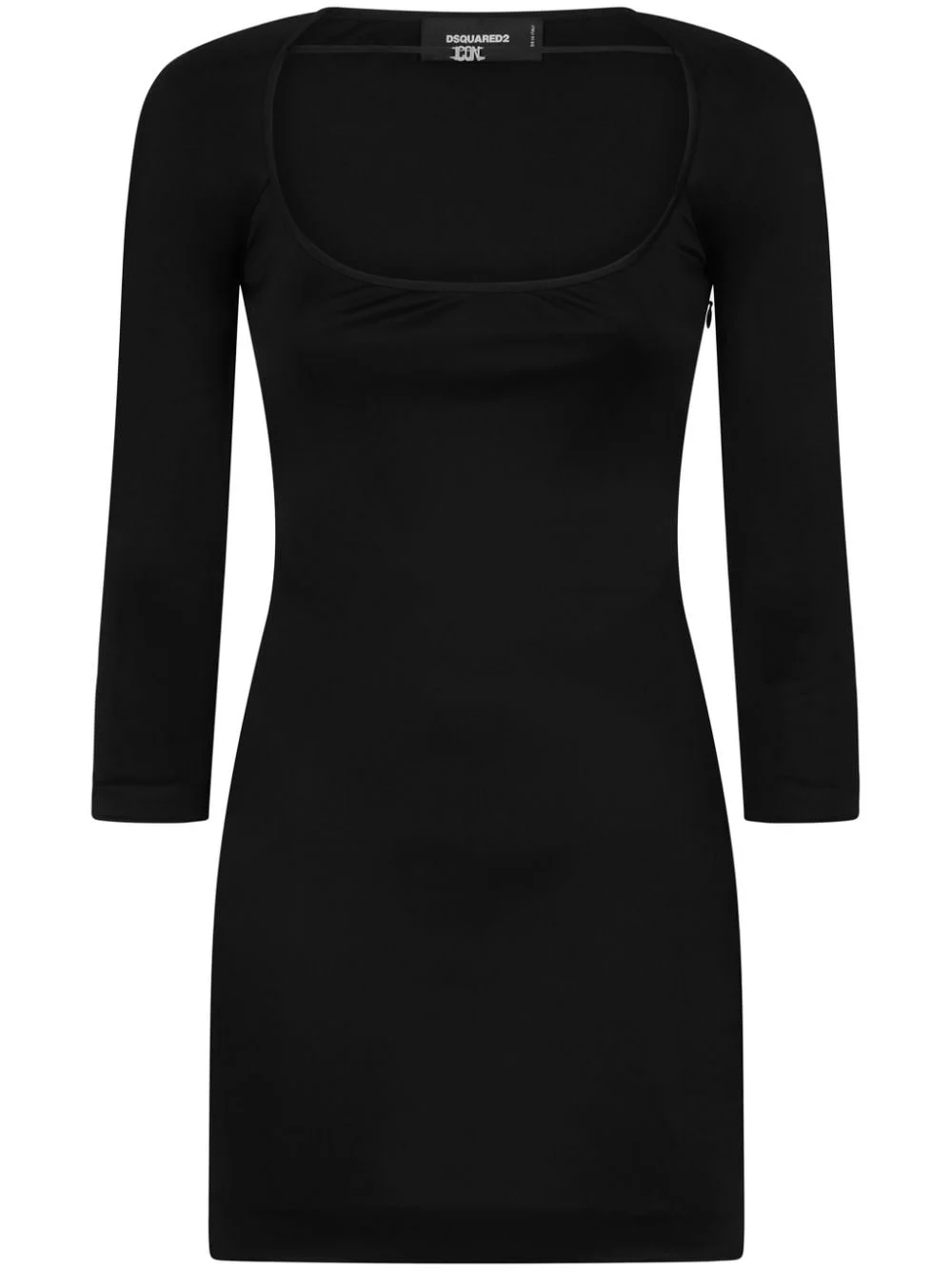 round-neck stretch-design minidress - 1