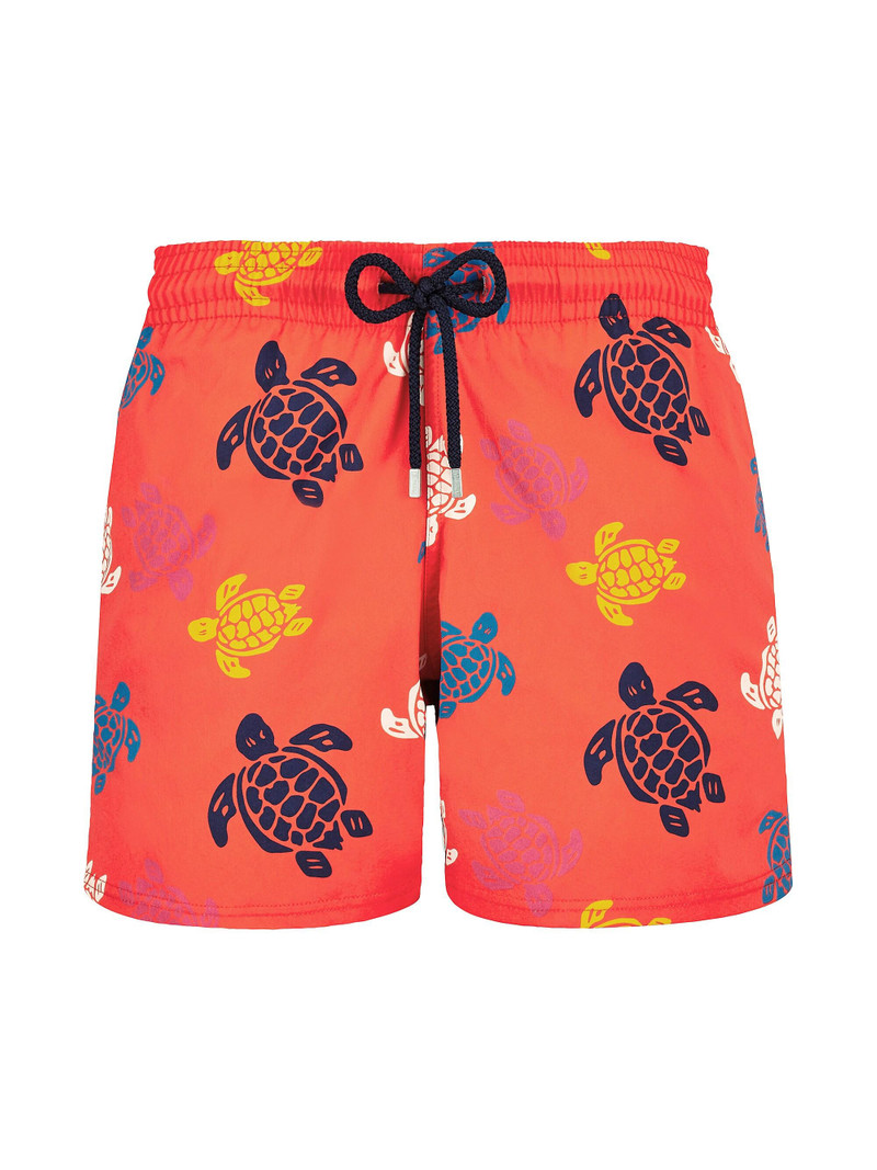 Men's Multicolor Tortoise Swim Trunks - Coquelicot 1