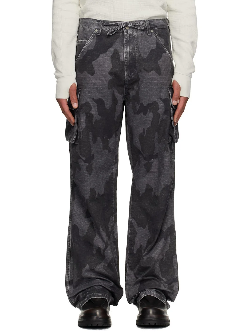 Gray Camo Cargo Pants - 1