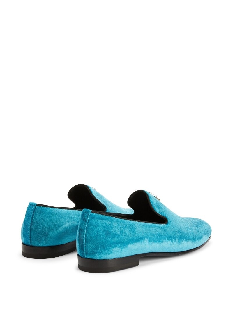 velvet slip-on loafers - 3