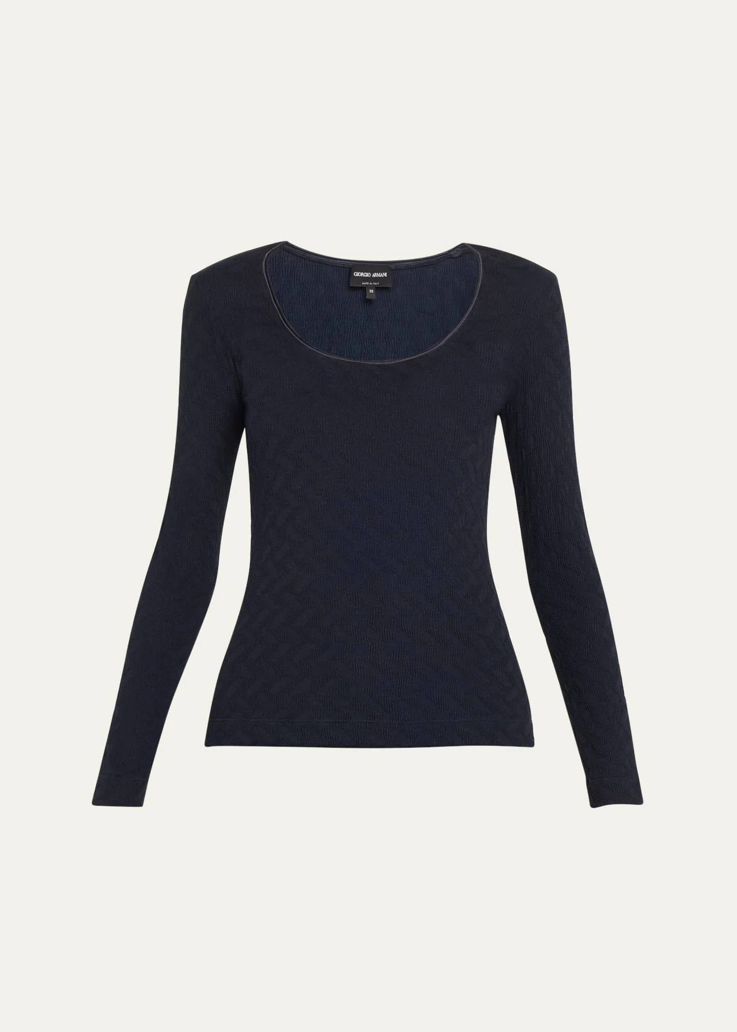 ASV crew-neck jumper in viscose and cashmere jacquard jersey - 1
