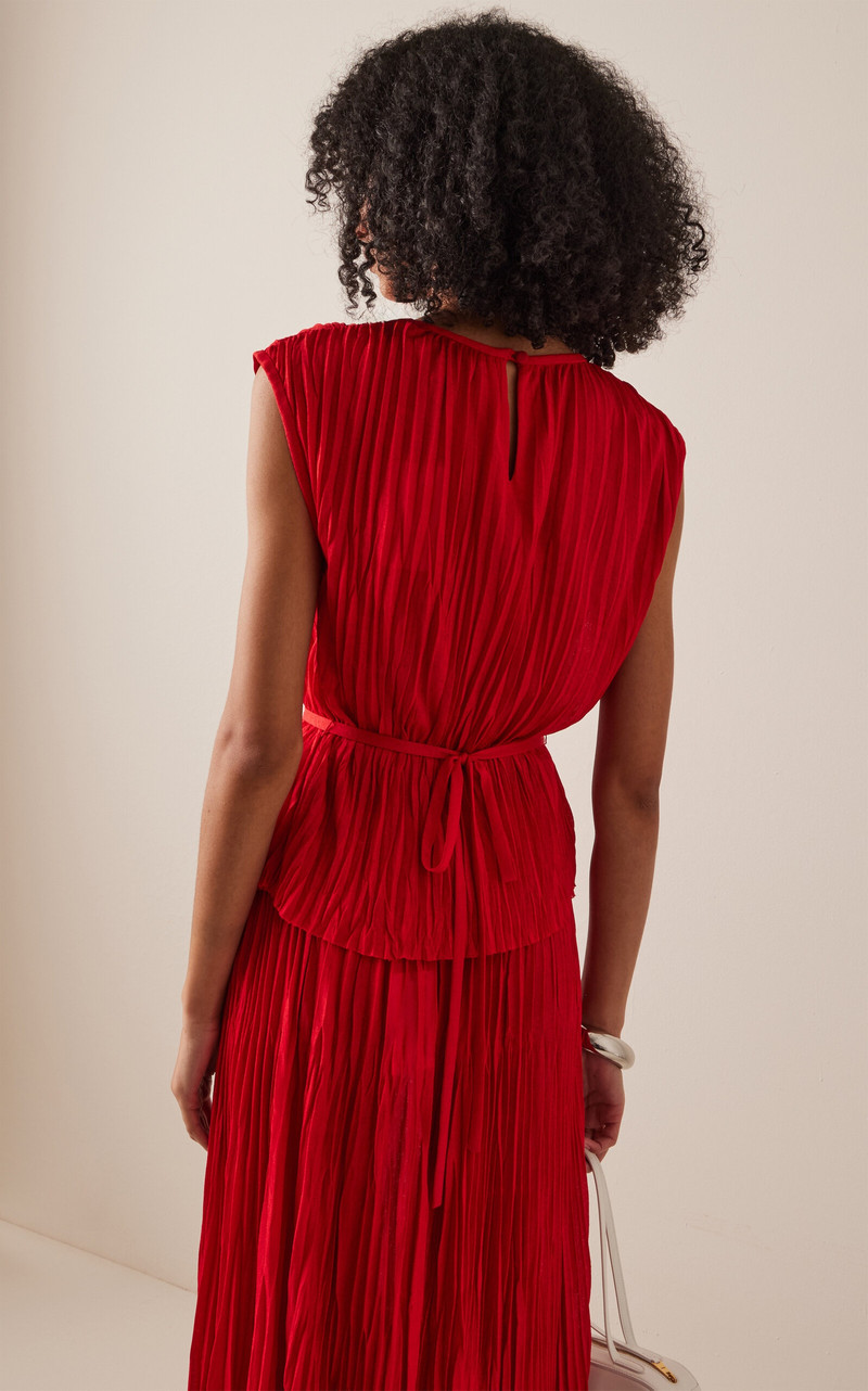 Lyra Pleated Jersey Top red 4