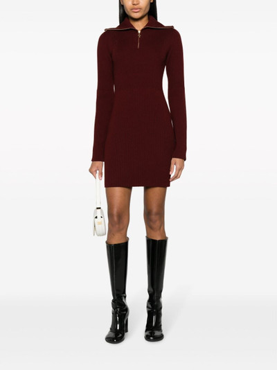 PATOU half-zip ribbed-knit minidress outlook