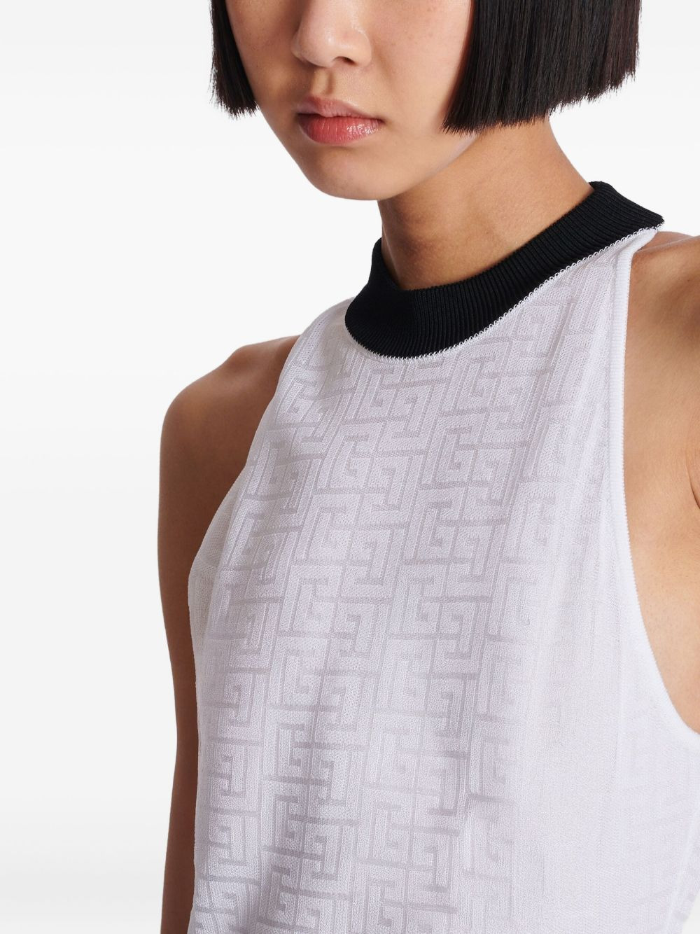 monogram sleeveless bodysuit - 5