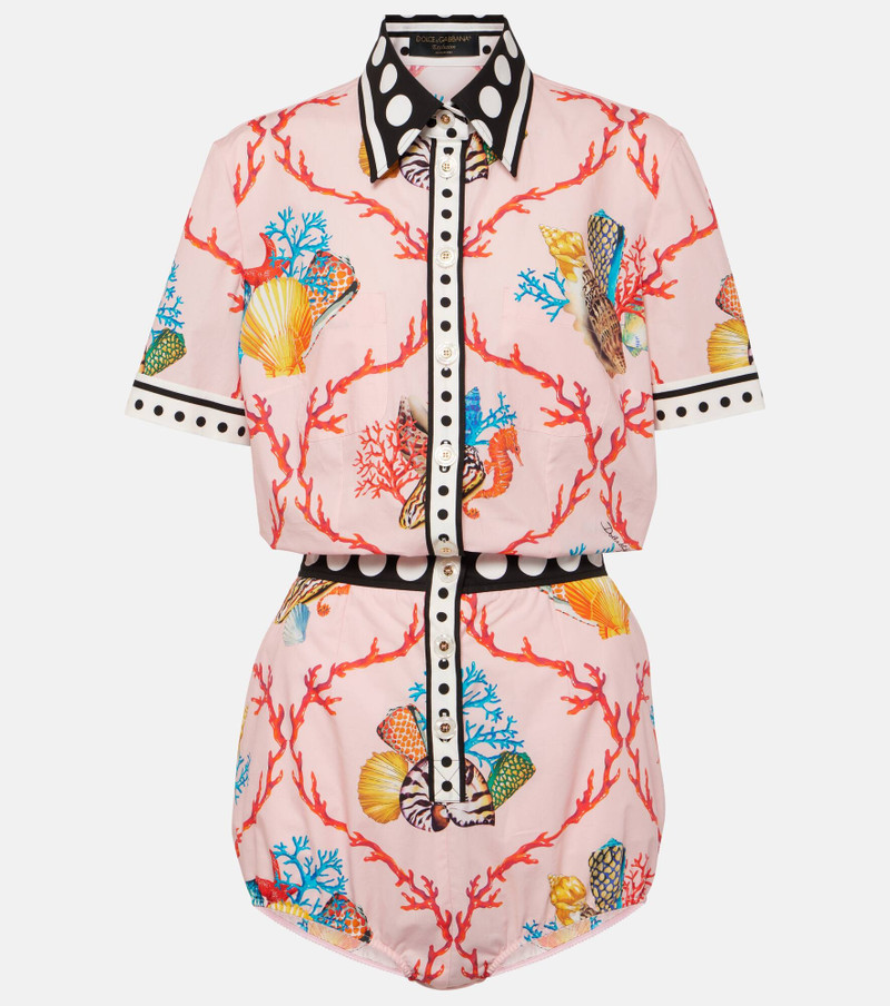 Capri printed cotton playsuit 1