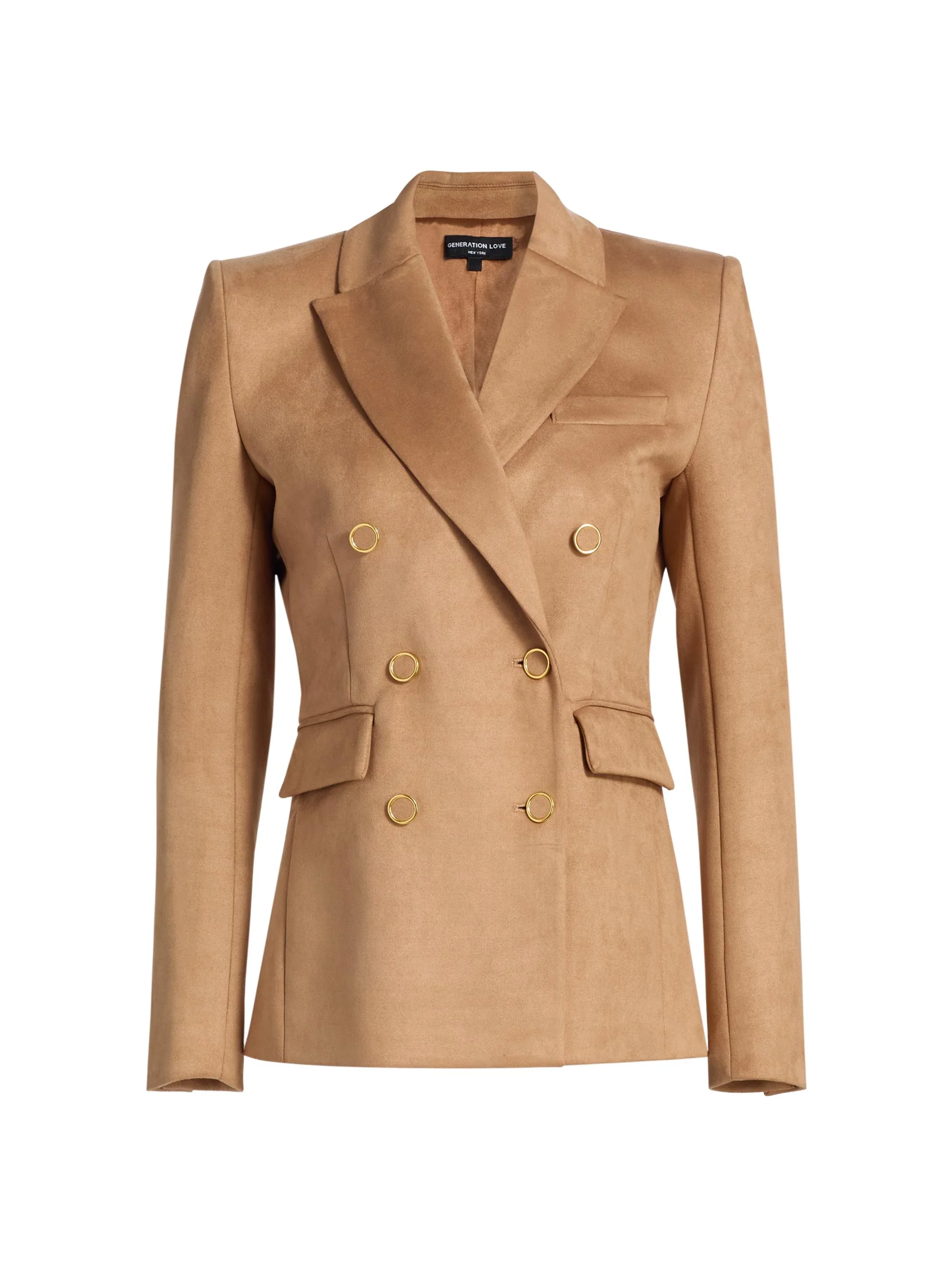 Women's Arielle FauxSuede Boyfriend Blazer - Lion - 1