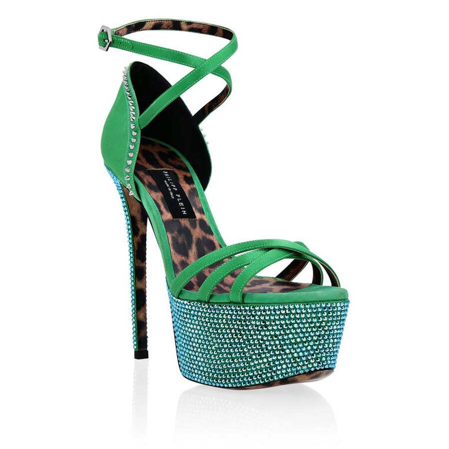 Philipp Plein Rhinestone Crystal Embellished Platform Sandals - 2