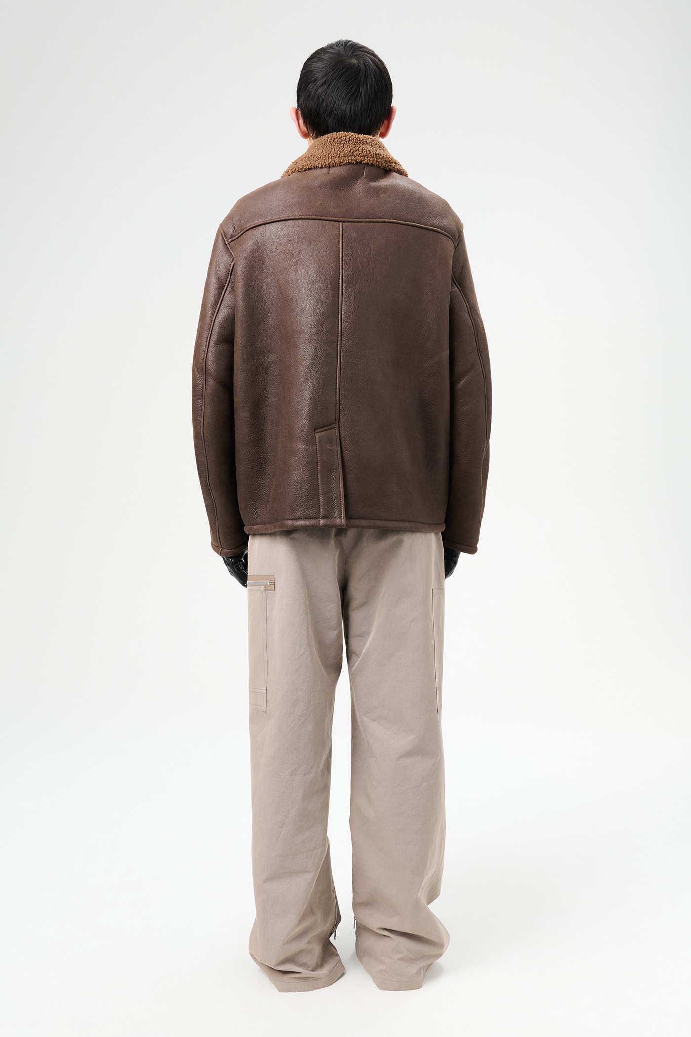 Alaska Jacket Rustic Grain Brown Shearling - 9