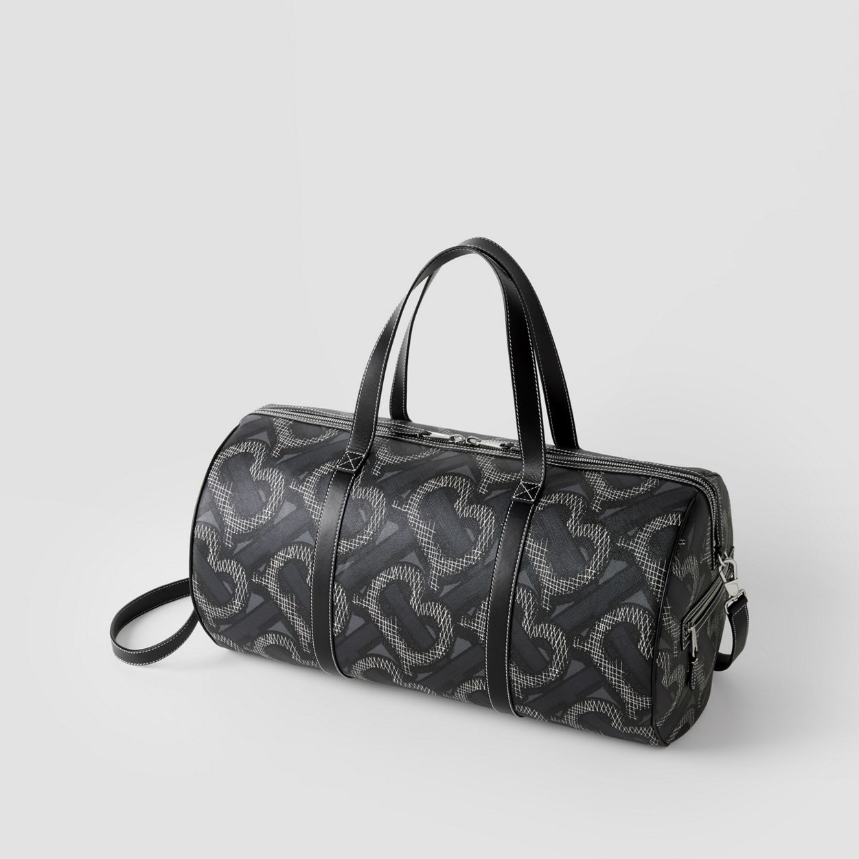 Large Monogram Print E-canvas Barrel Bag - 5