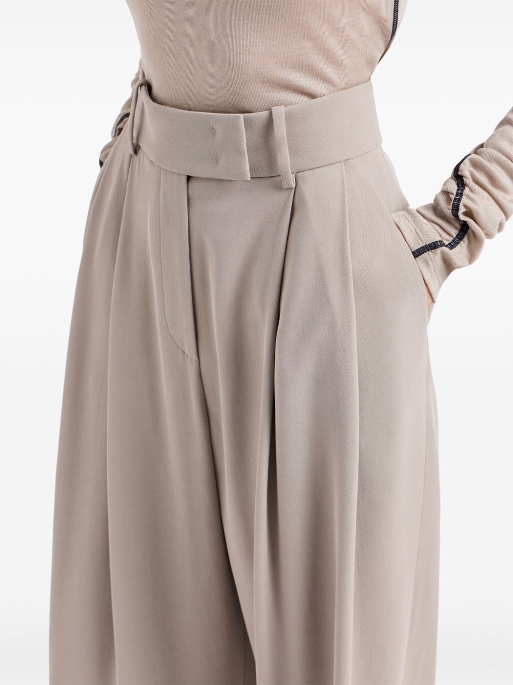 silk-georgette tailored trousers - 4