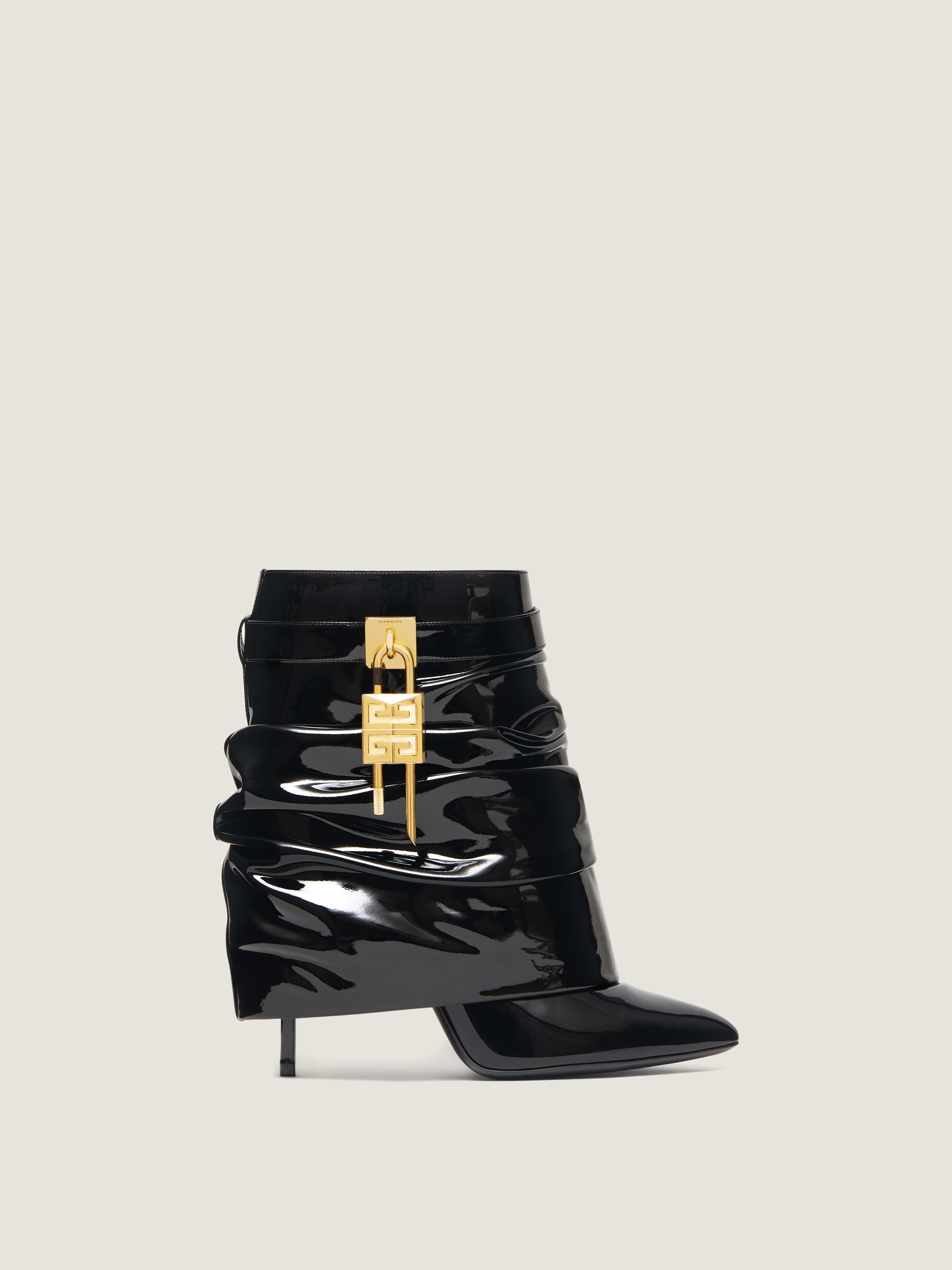 SHARK LOCK STILETTO ANKLE BOOTS IN LATEX - 1