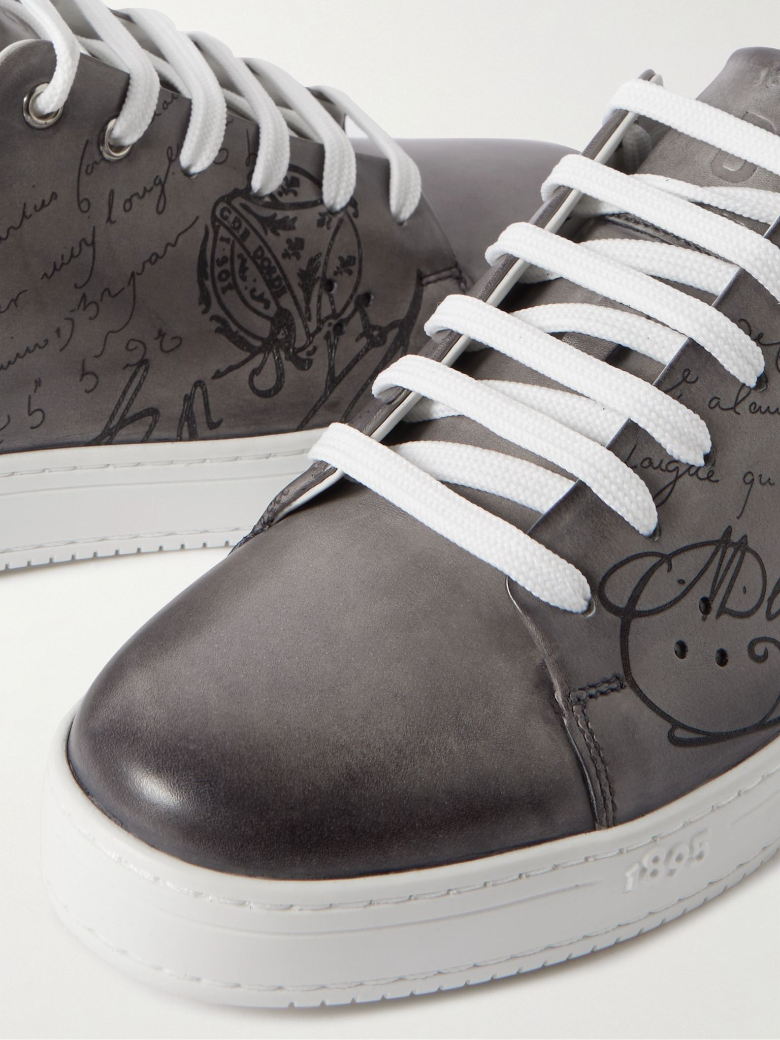 The Playtime Scritto Venezia Leather Sneakers Gray - 6