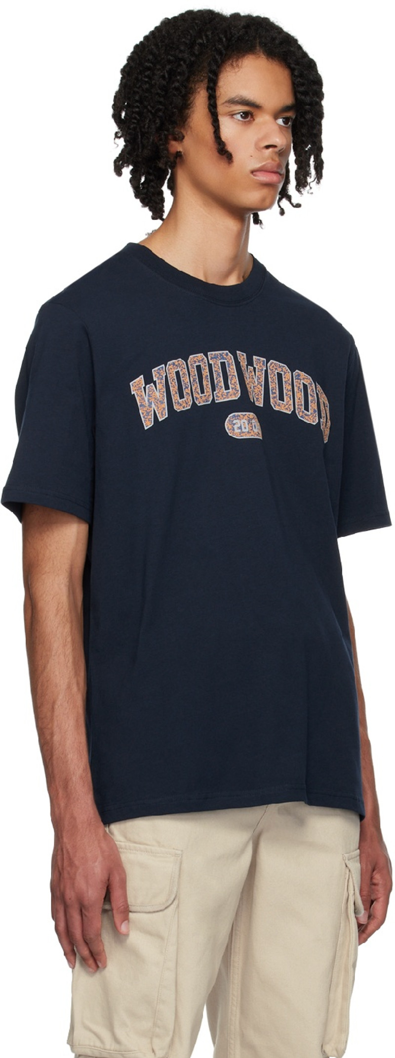 Wood Wood Navy Bobby T-Shirt outlook