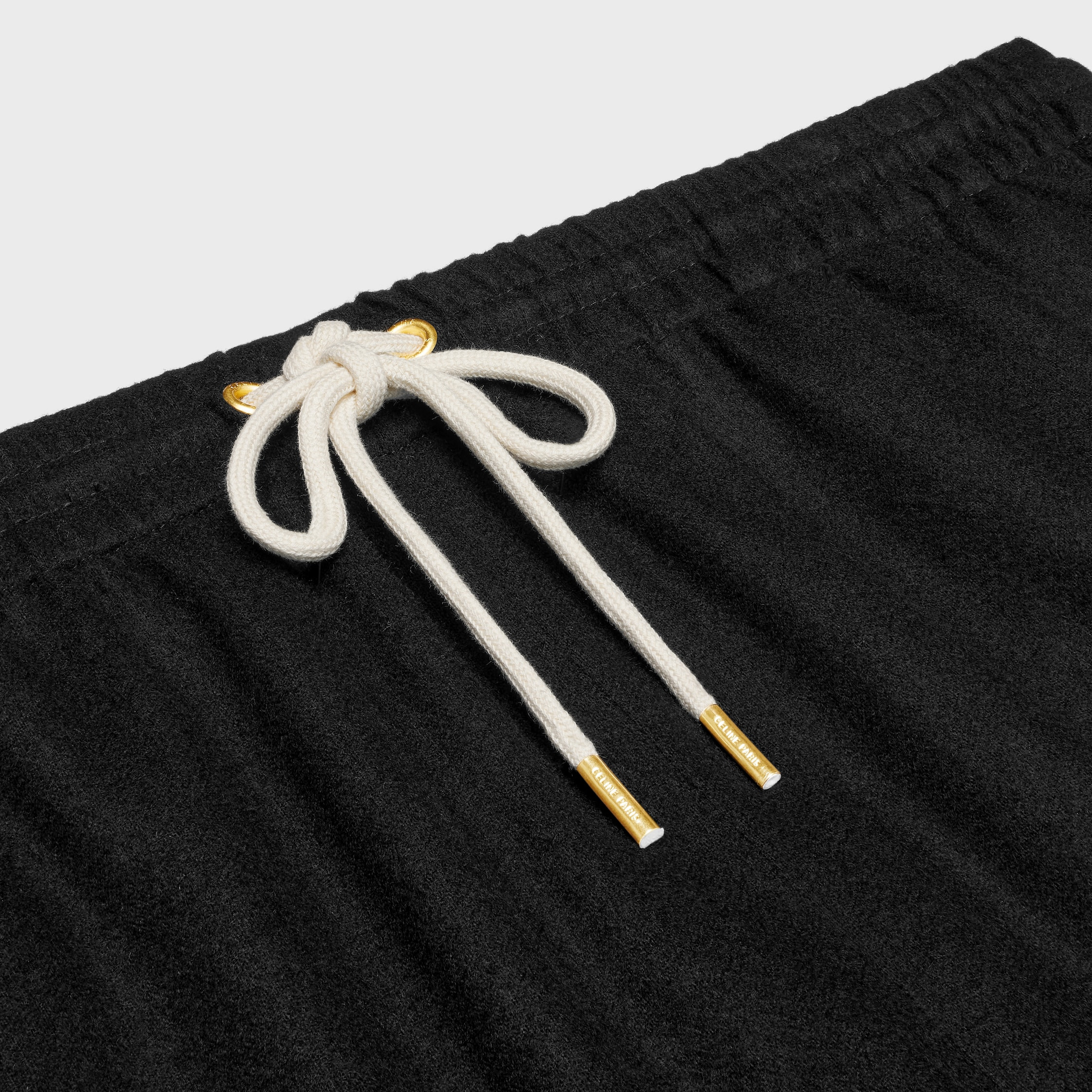 straight jogging pants in cashmere flannel - 3