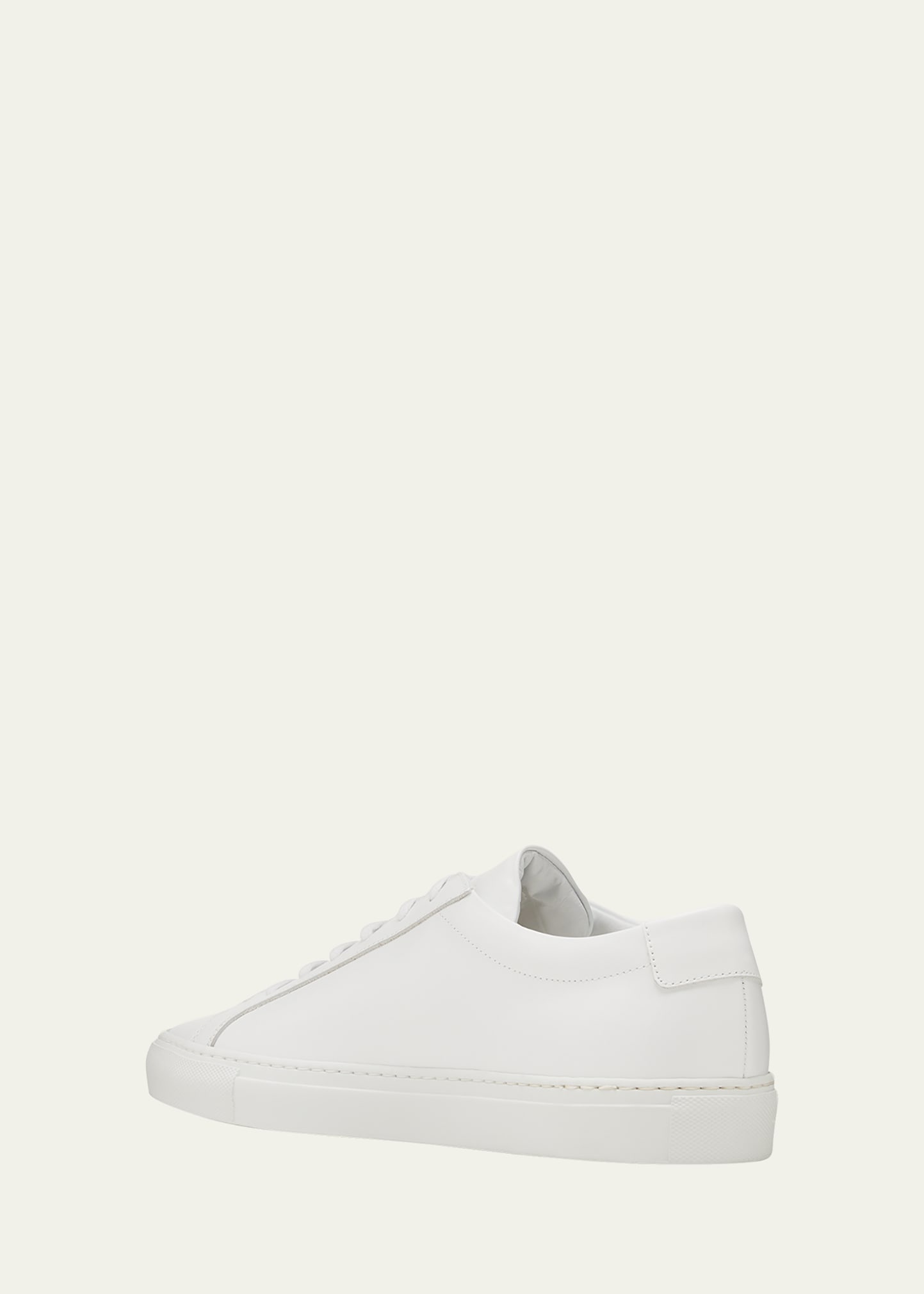 Men's Achilles Leather Low-Top Sneakers, White - 4