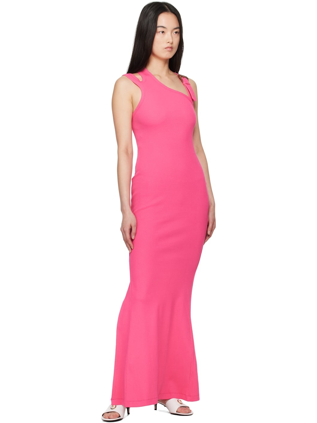Pink Baroque Buckle Maxi Dress - 4