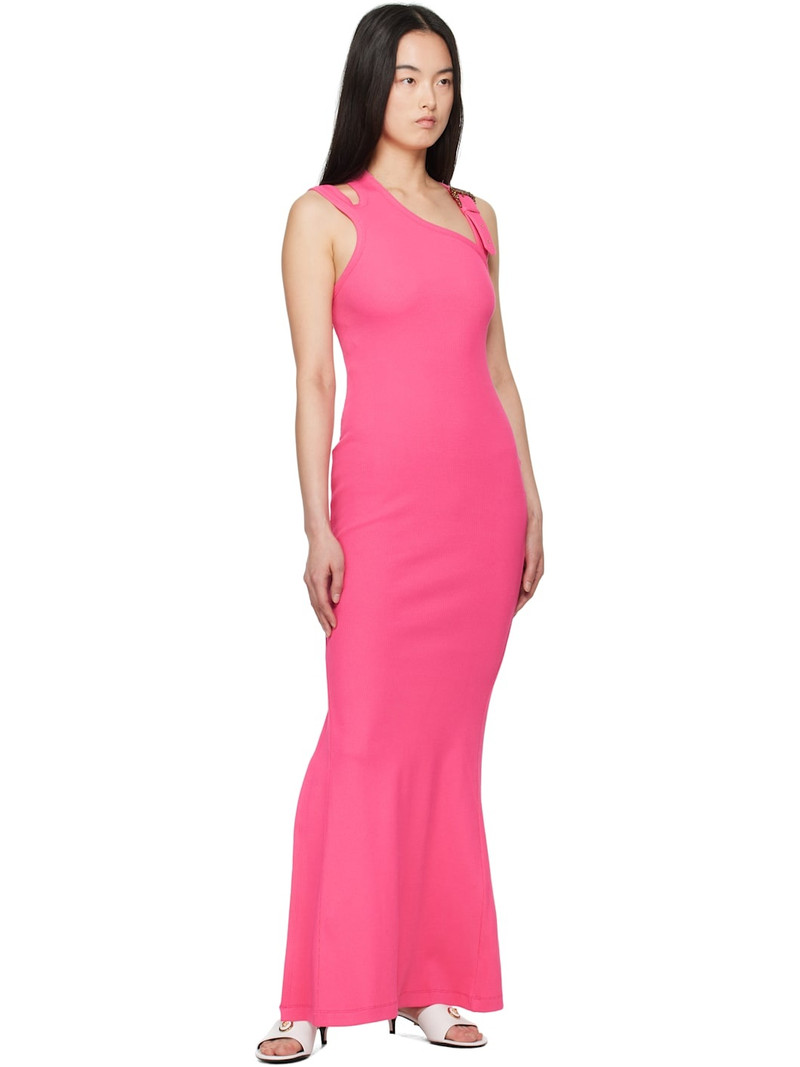 VERSACE JEANS COUTURE Pink Baroque Buckle Maxi Dress outlook