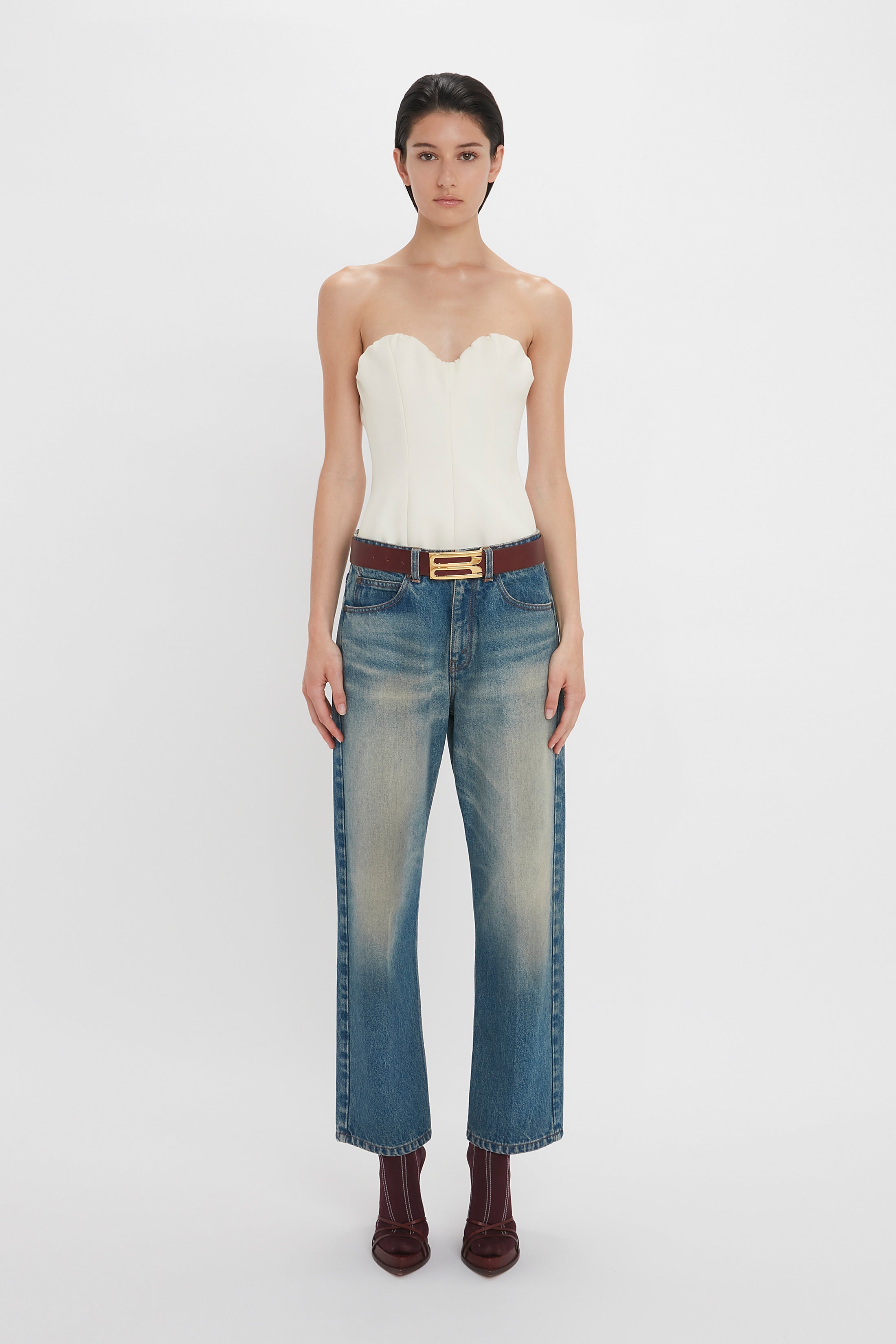 Corset Top In Antique White - 2