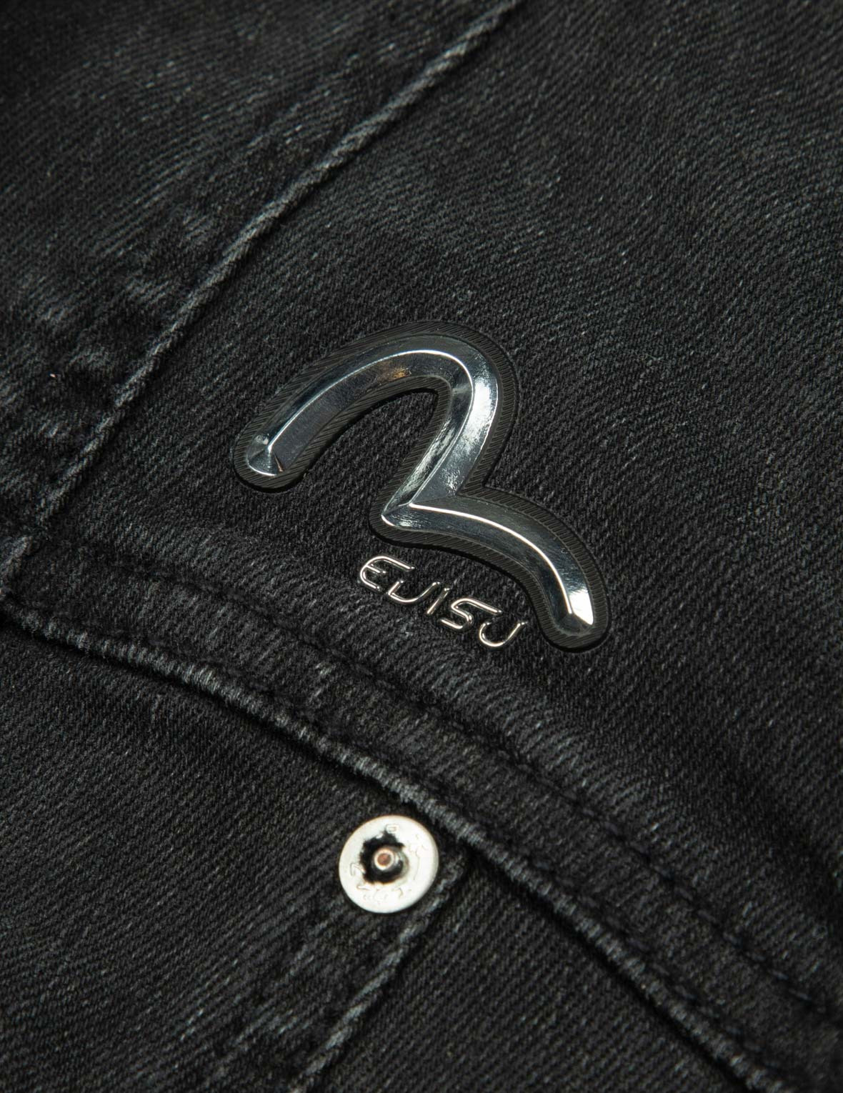 SEAGULL AND LOGO LASER PRINT FASHION FIT DENIM CORSET JACKET - 4