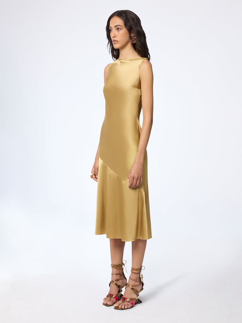 NINA RICCI Gold Mermaid Midi Dress With Open Back outlook