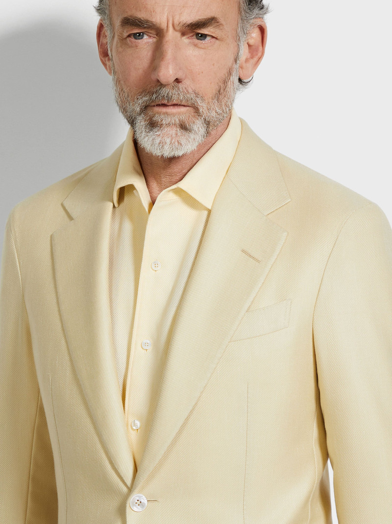 PASTEL YELLOW CASHMERE SILK AND LINEN JACKET 3