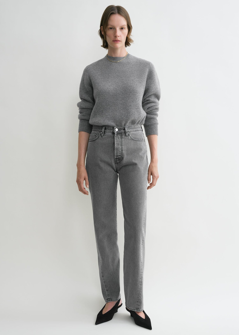 Totême Twisted seam denim full length mid grey outlook