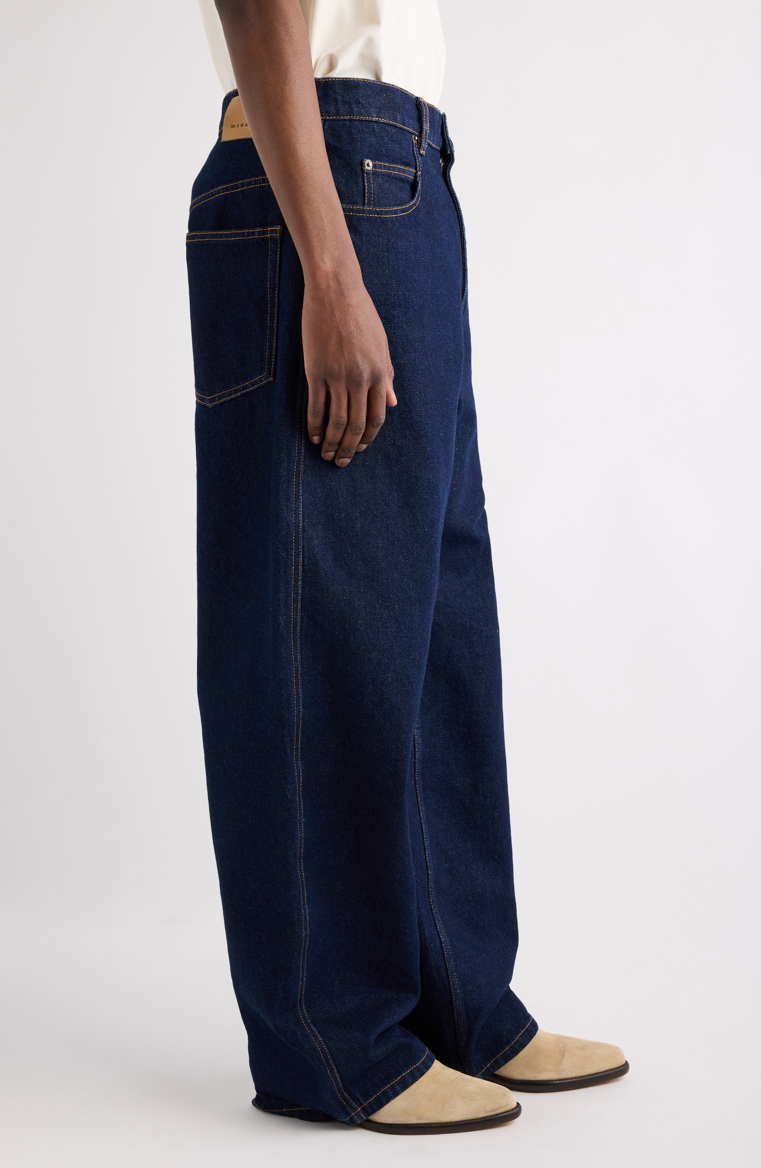 Isabel Marant Jameson Wide Leg Jeans in Dark Midnight at Nordstrom - 4