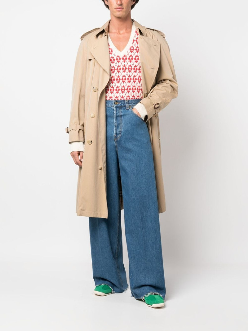 GUCCI pressed-crease mid-rise wide-leg jeans outlook