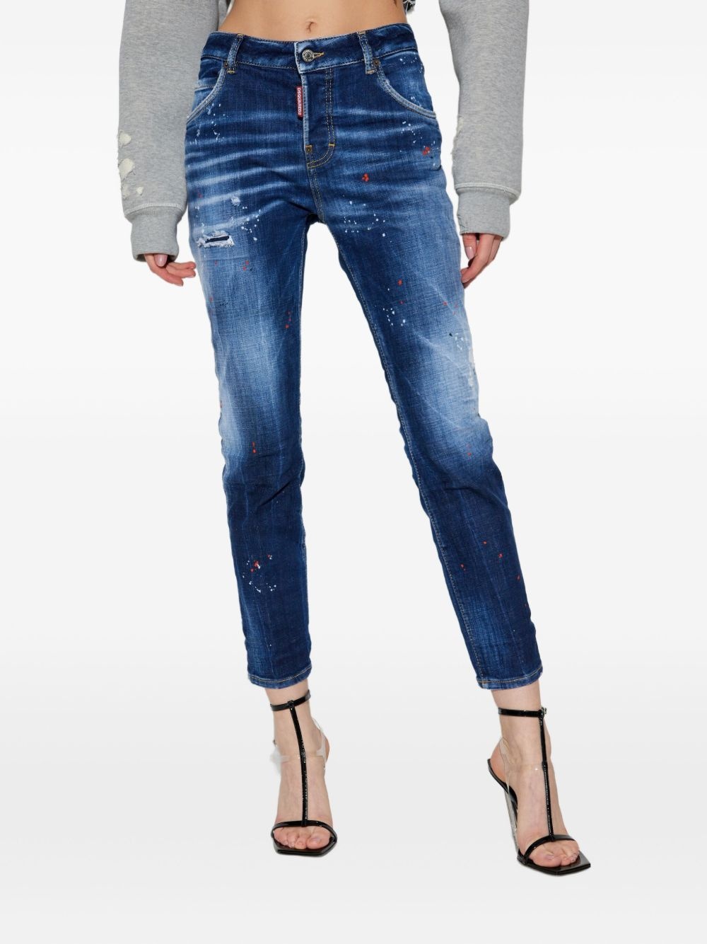 whiskering-effect skinny jeans - 3