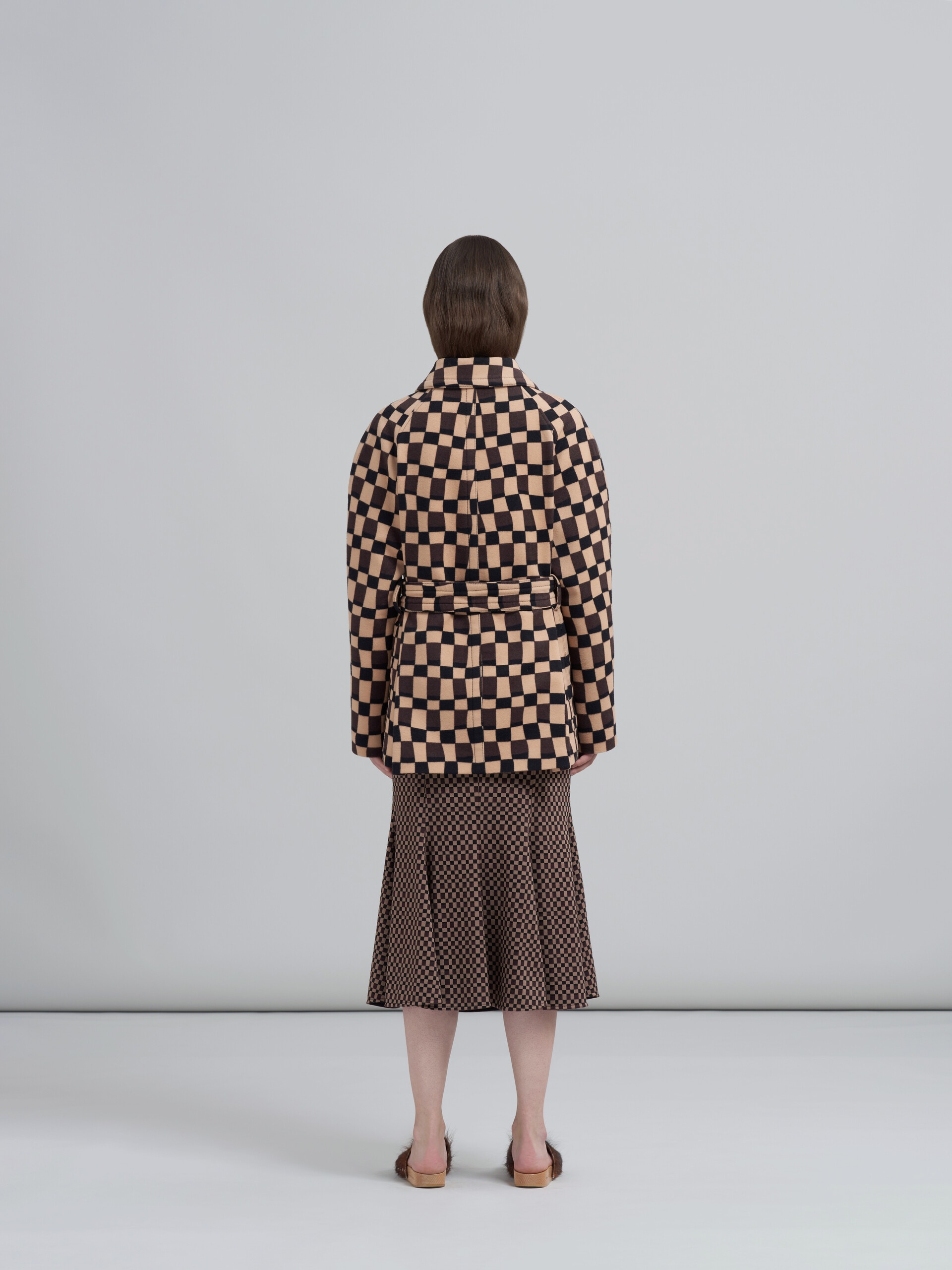 ICONIC DAMIER PRINT WOOL FELT JACKET - 3