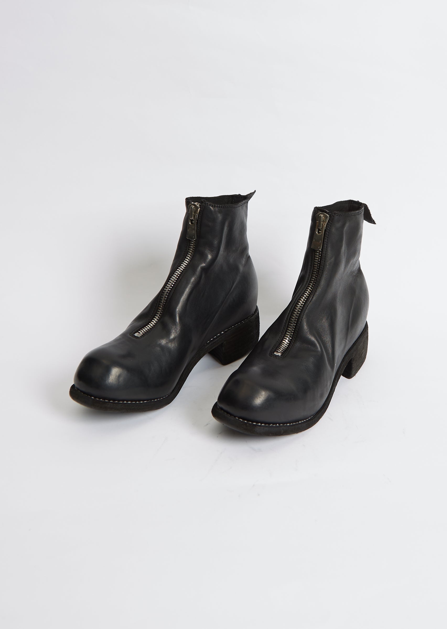 Leather Front Zip Boot PL1— Black - 3
