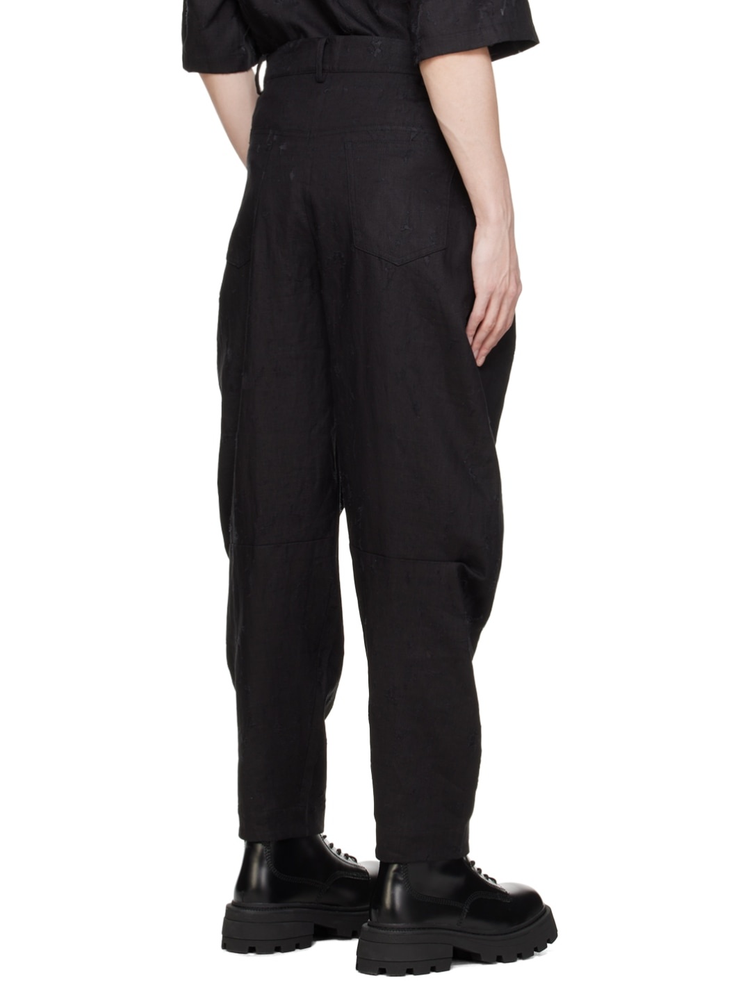 Black Distressed Trousers - 3