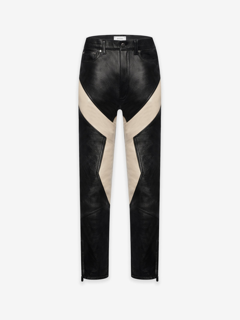 LEATHER RHACER PANTS 1