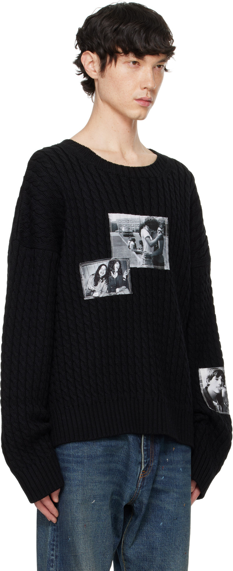 TAKAHIROMIYASHITA TheSoloist. Black Crew Neck Sweater outlook