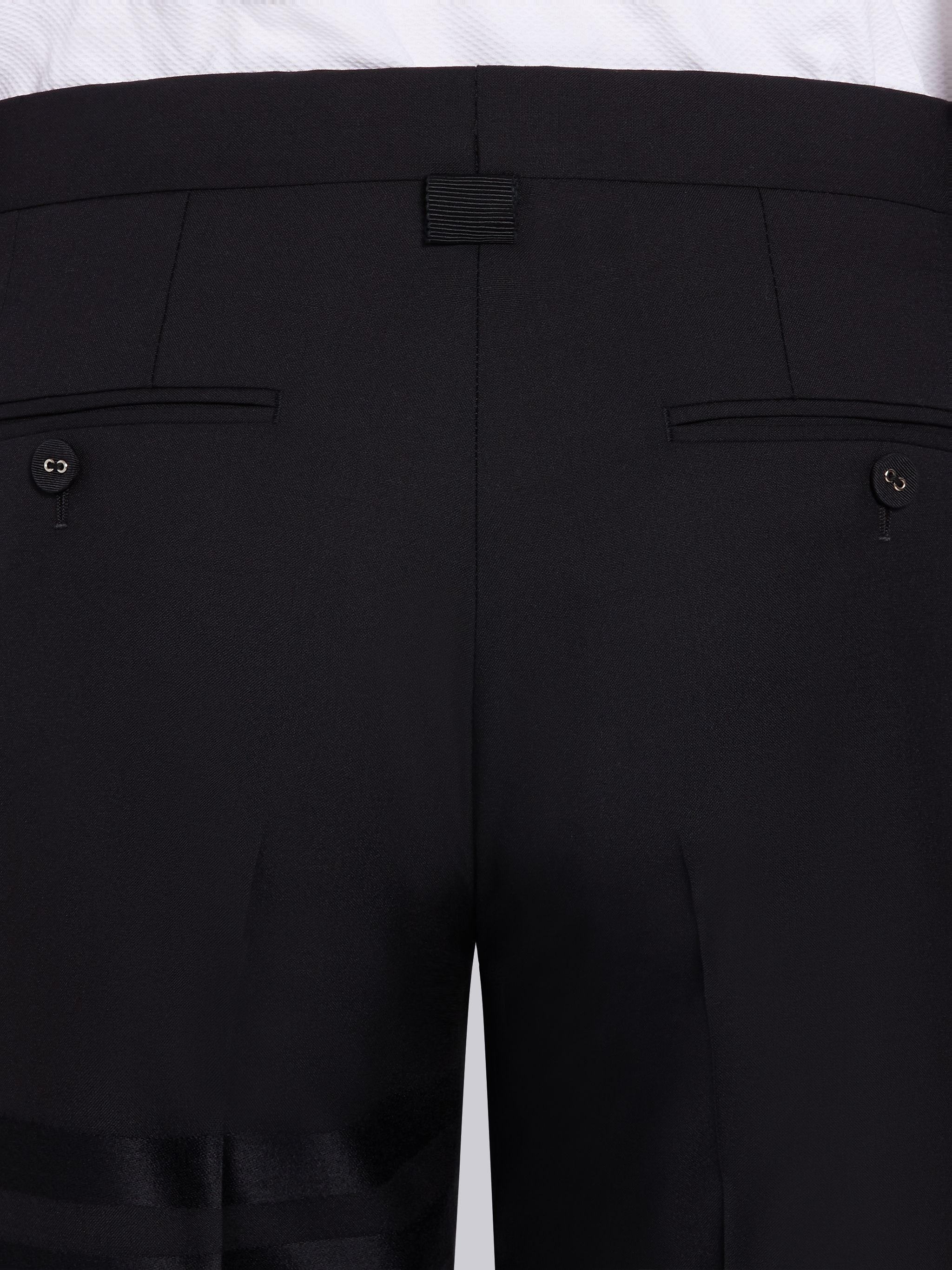 Black Plain Weave Suiting Skinny 4-Bar Trouser - 6