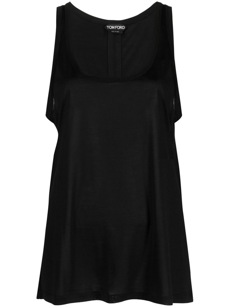 logo-patch silk tank top 1