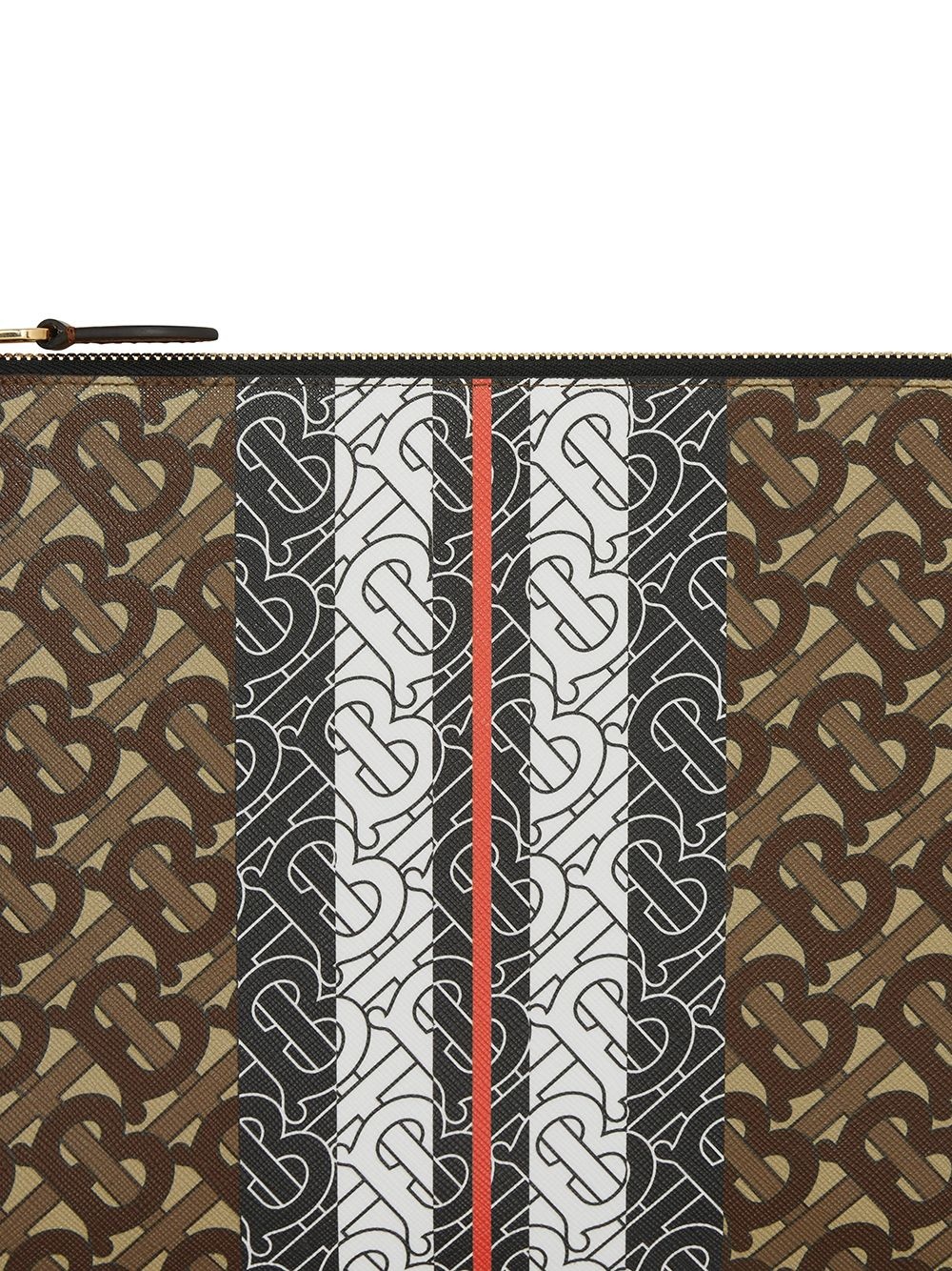 Monogram Stripe E-canvas Zip Pouch - 4