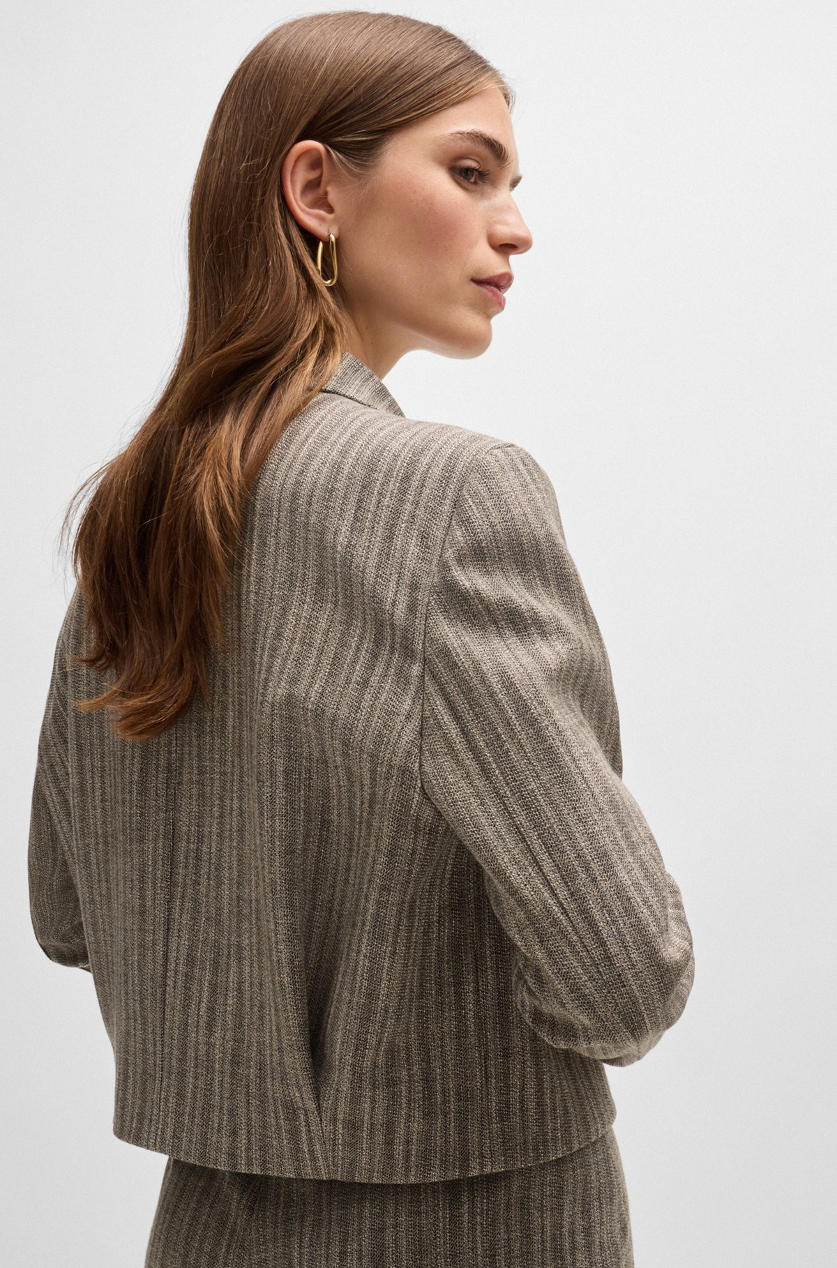 ZIP-UP JACKET IN STRIPED MELANGE CLOTH - 6