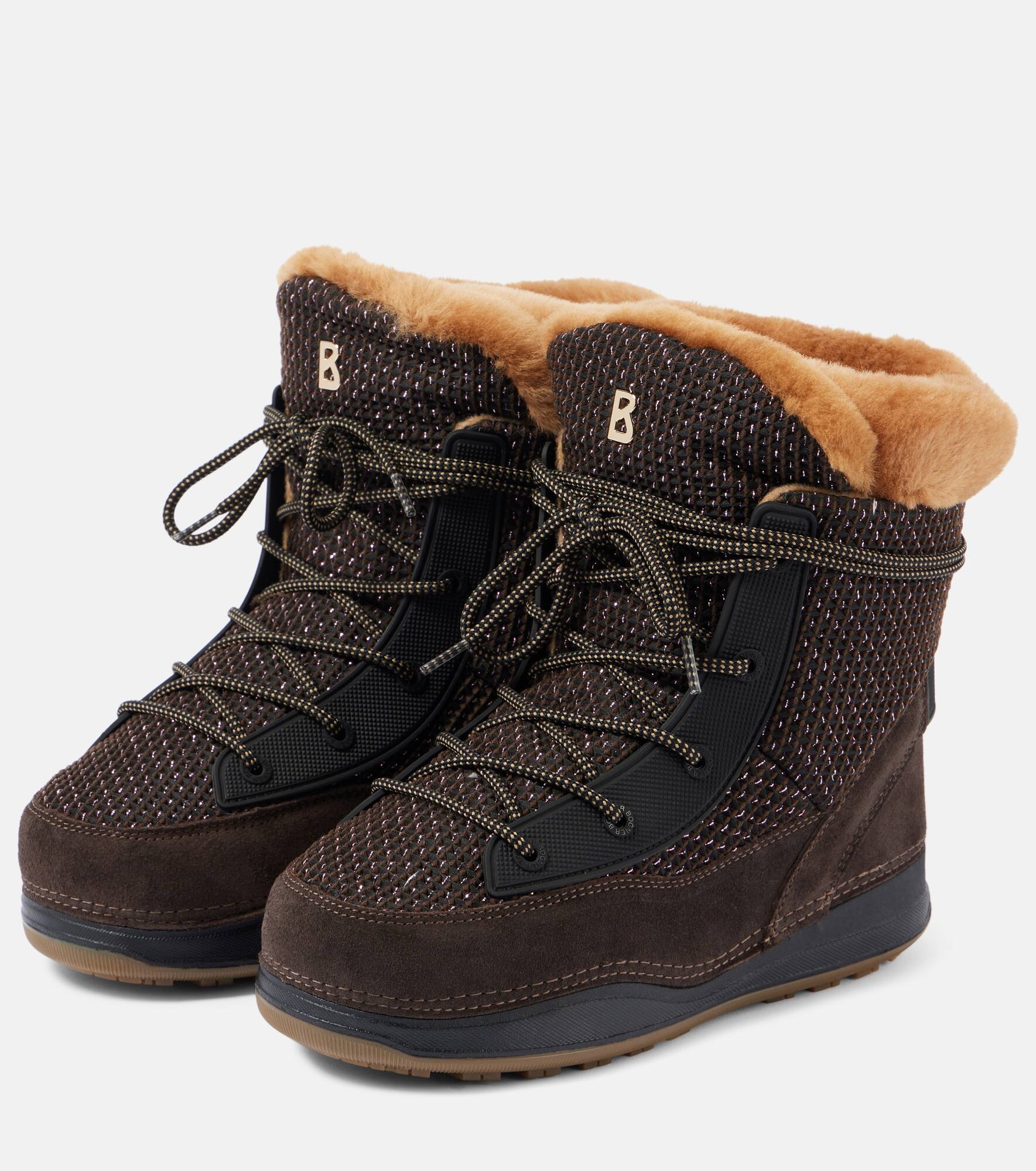 Verbier shearling-trimmed suede ankle boots - 4