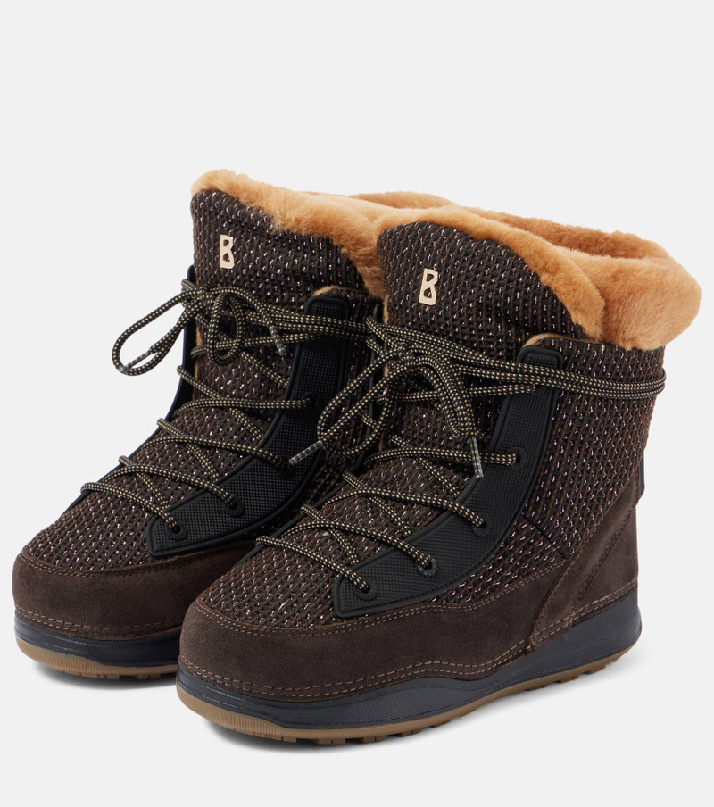 Verbier shearling-trimmed suede ankle boots 4