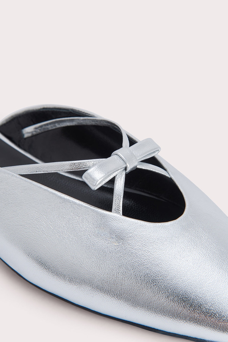 BY FAR Finn Silver Metallic Leather outlook