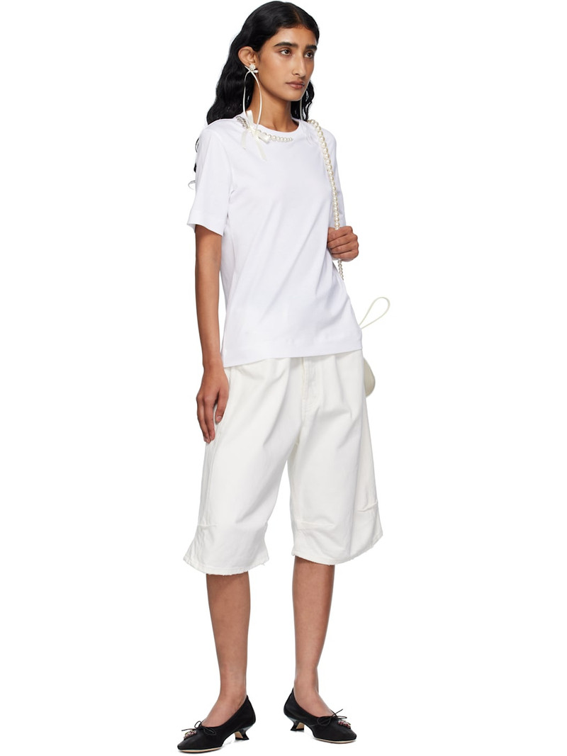 Simone Rocha White Pearl & Chain Boy T-shirt outlook