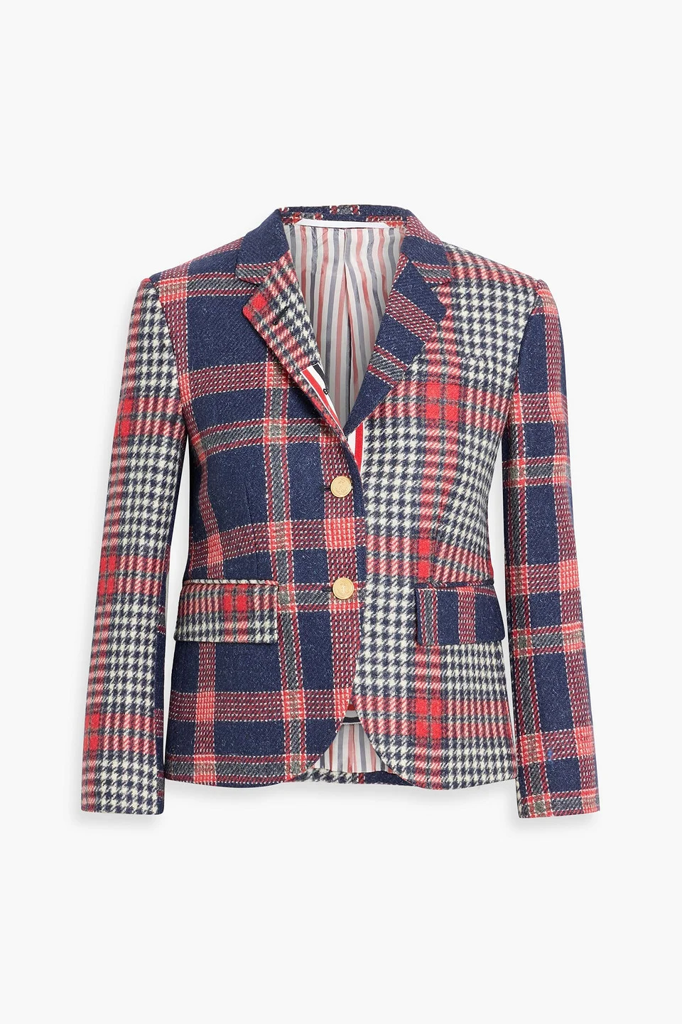Checked wool blazer - 1