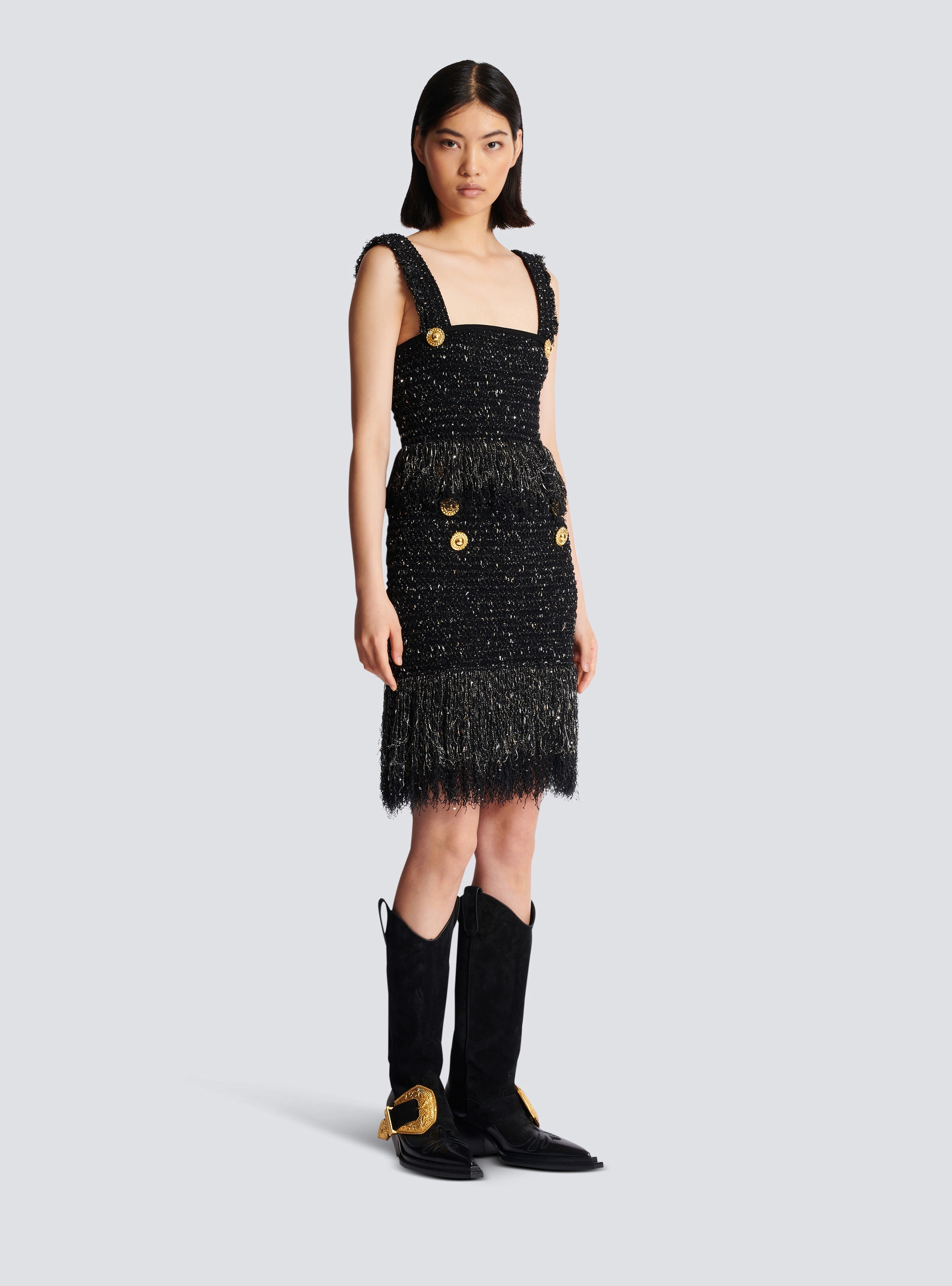 Fringed lurex tweed skirt - 3