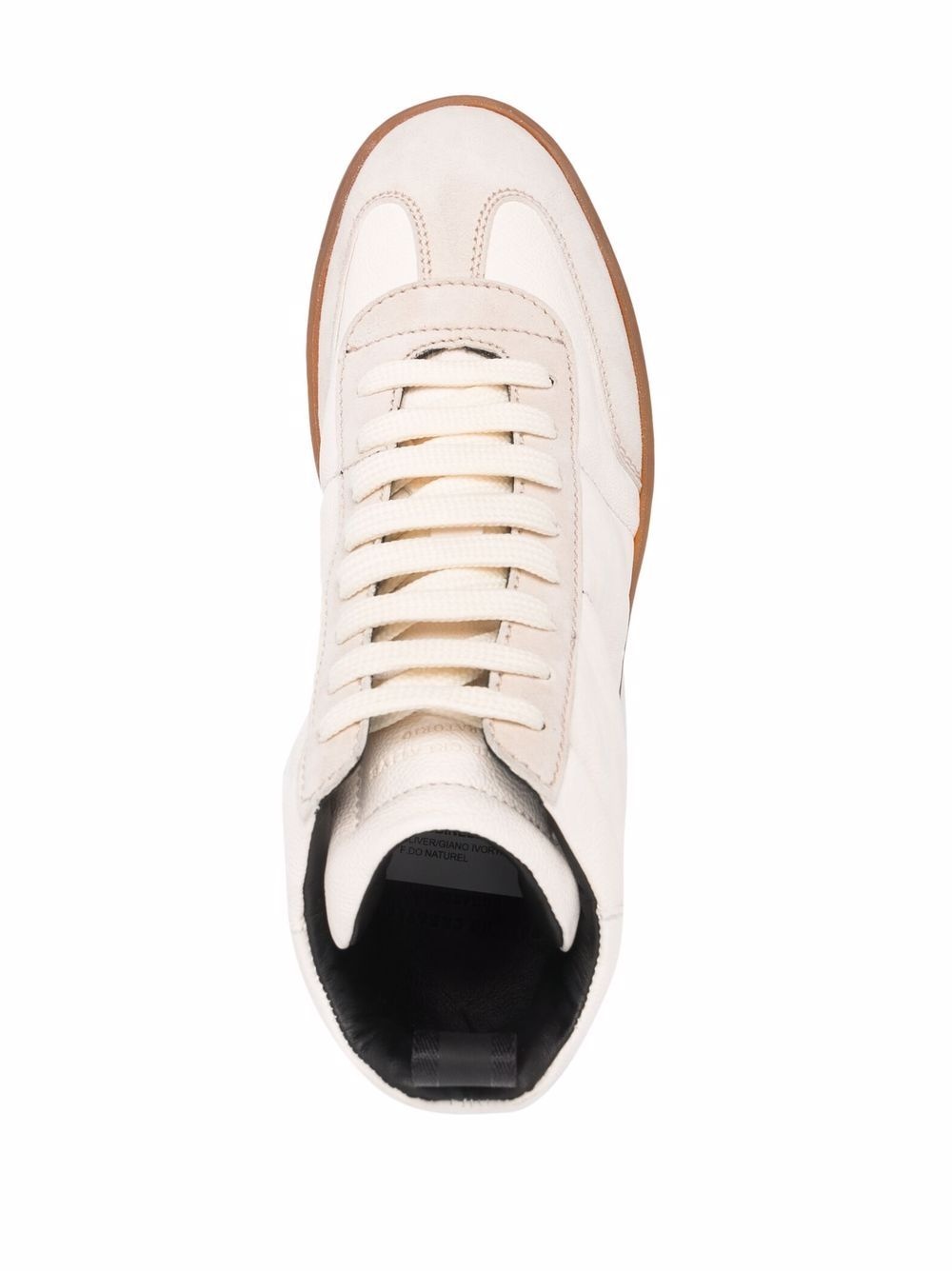 Kombined high-top leather sneakers - 4