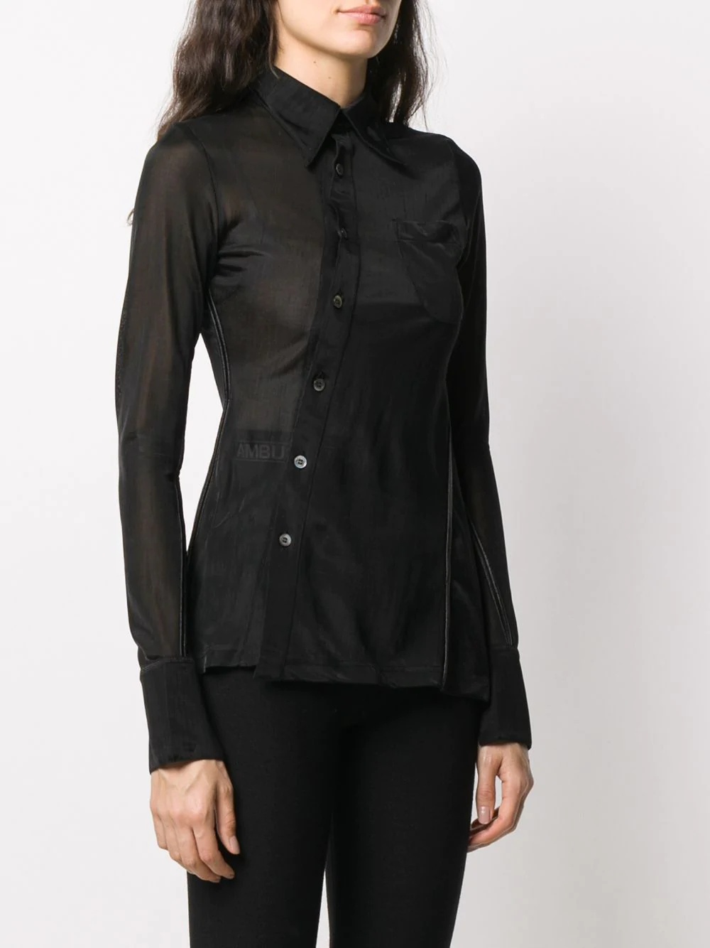 asymmetric sheer shirt - 3