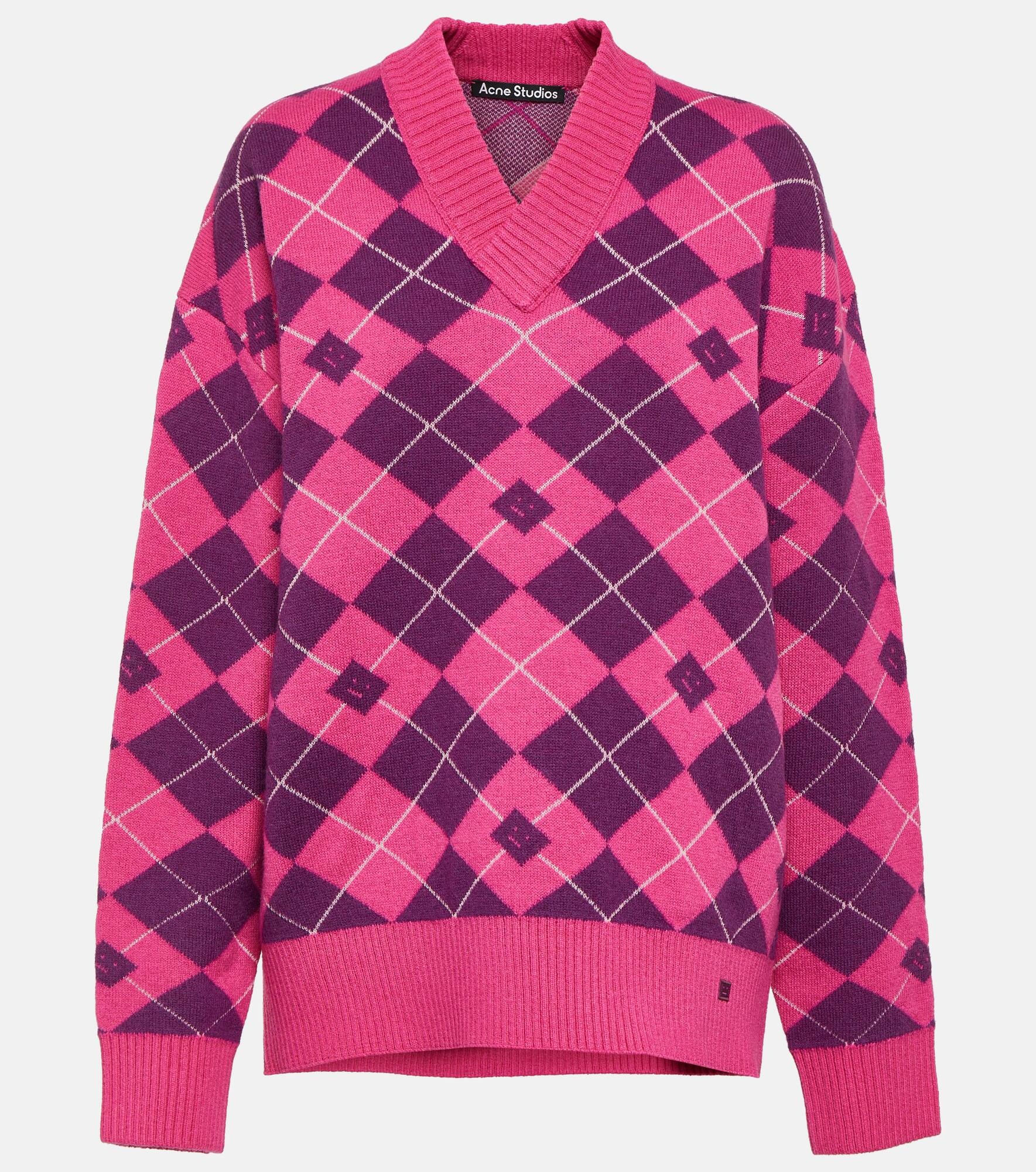 Jacquard wool blend sweater - 1