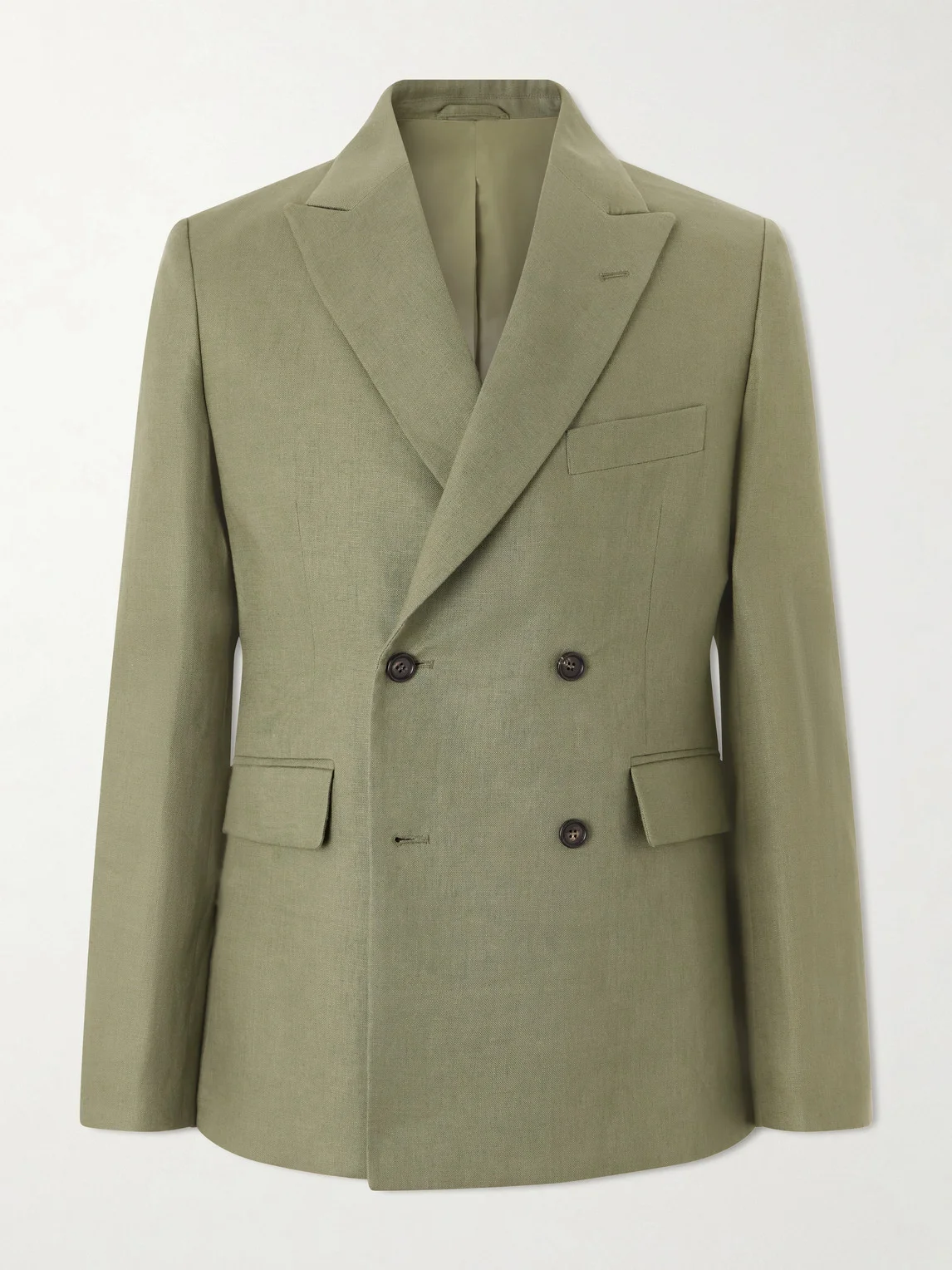 Linen Double-Breasted Blazer - 1